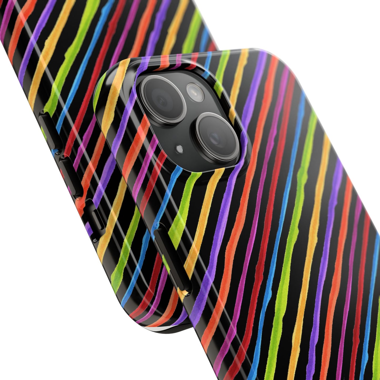 Quirky Bias Stripe Black Phone Case