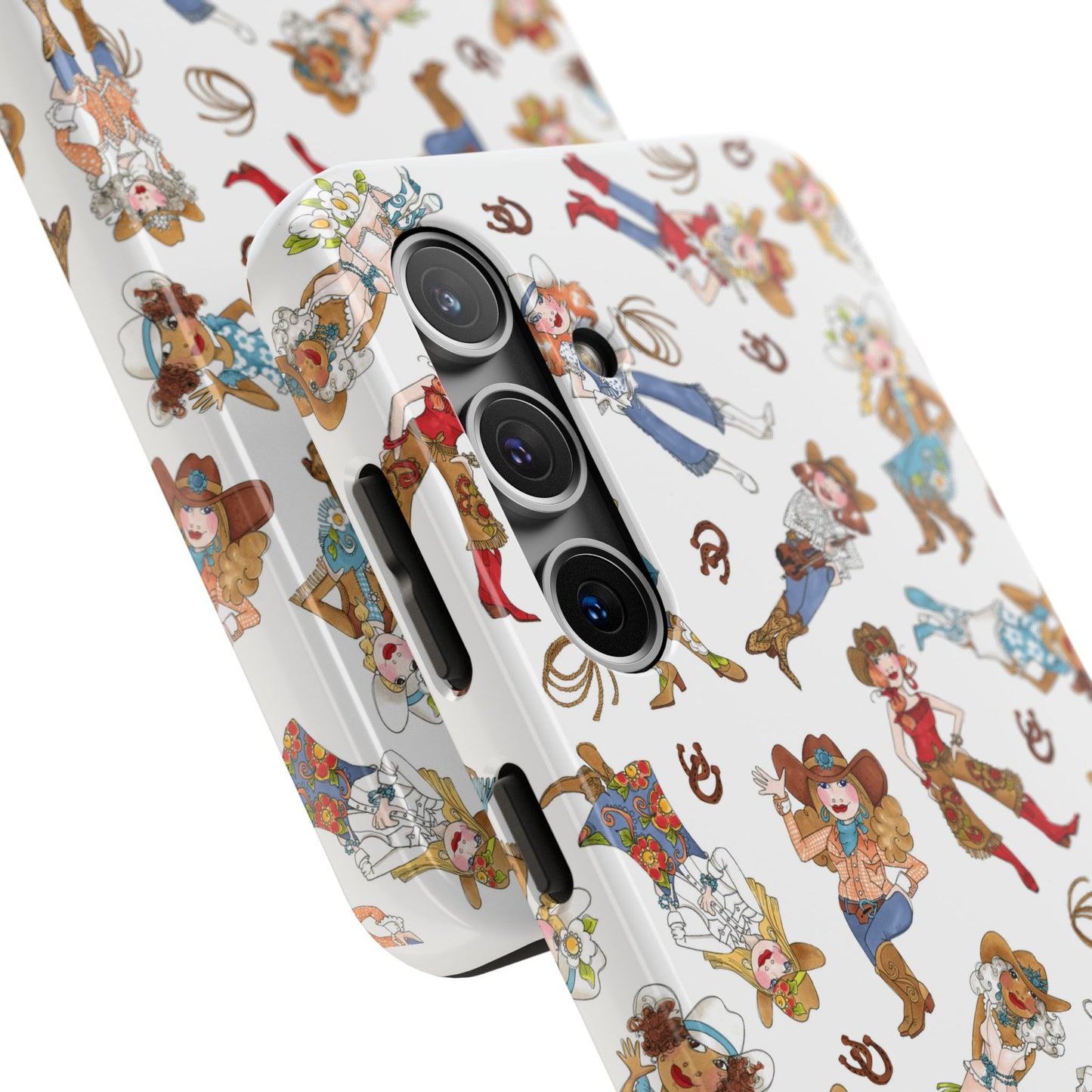 Tossed Cowgirls White Phone Case