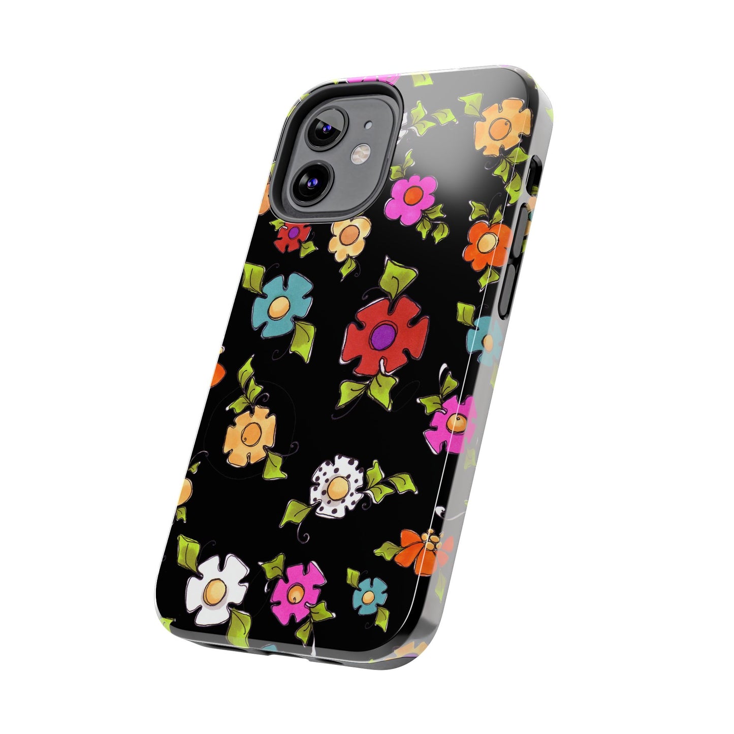 Dog Blooms Black Phone Case