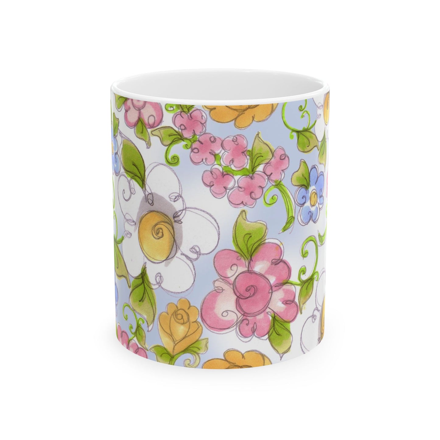 Flower Frolic Blue Cup