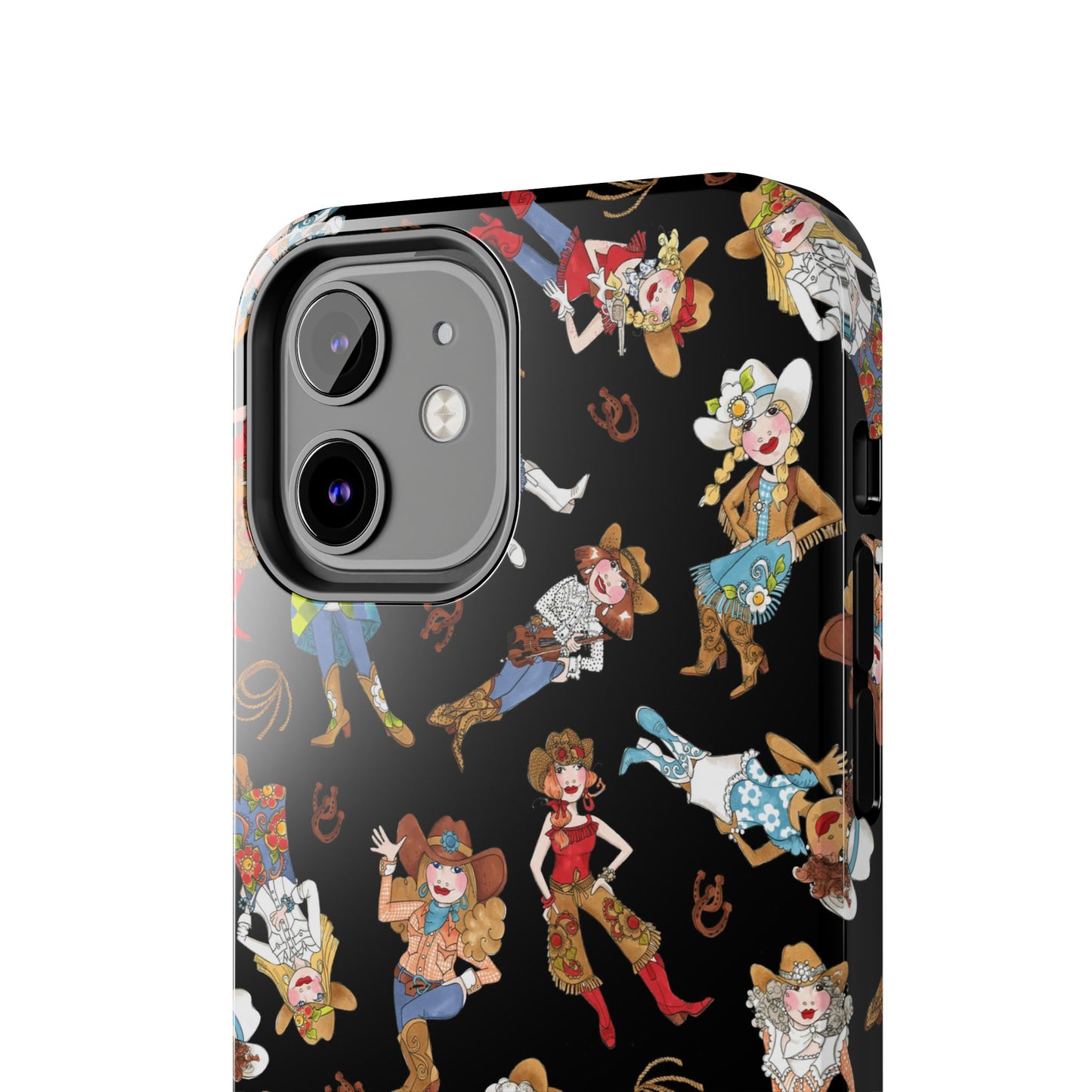 Tossed Cowgirls Black Phone Case