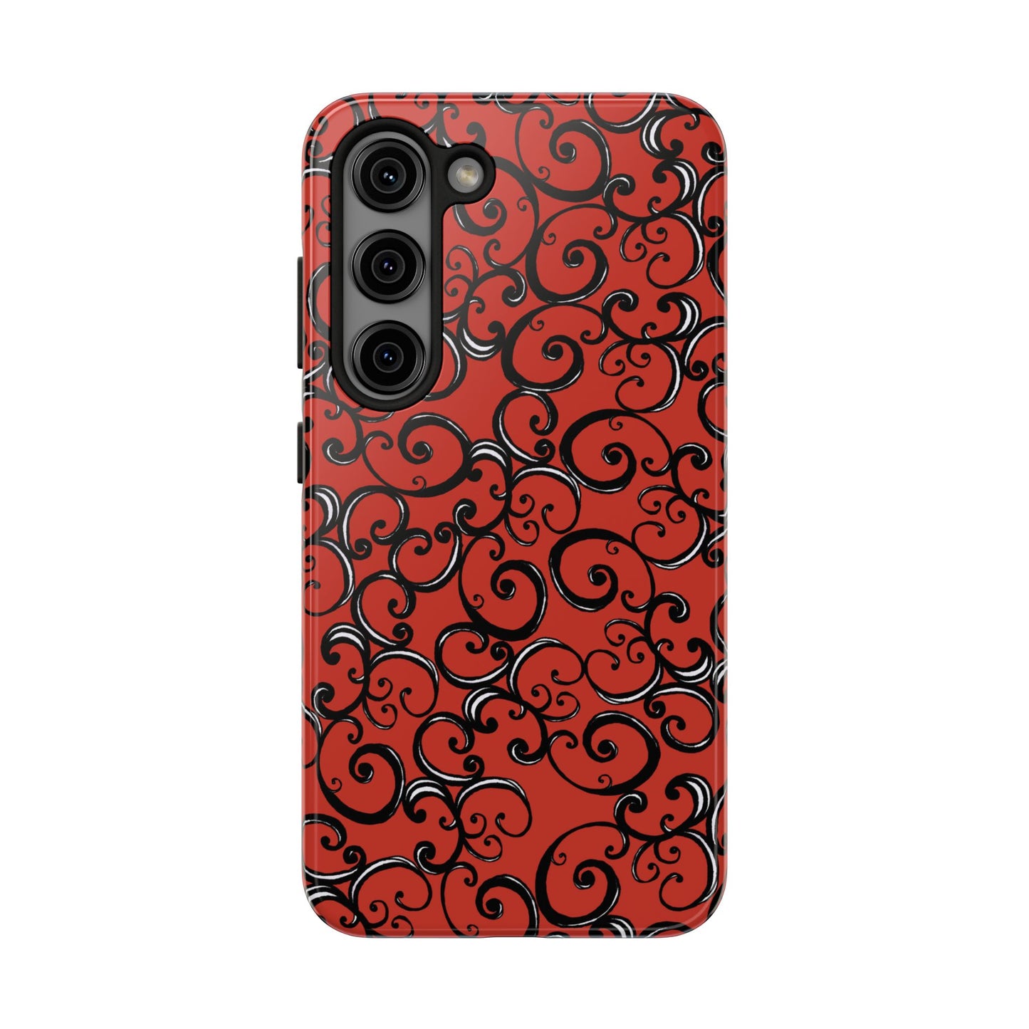 Curls Red / Black Phone Case