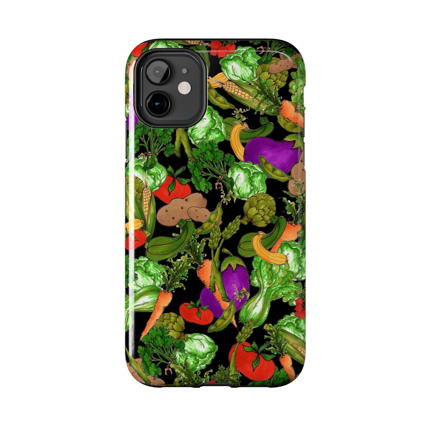 Veggie Jungle Black Phone Case
