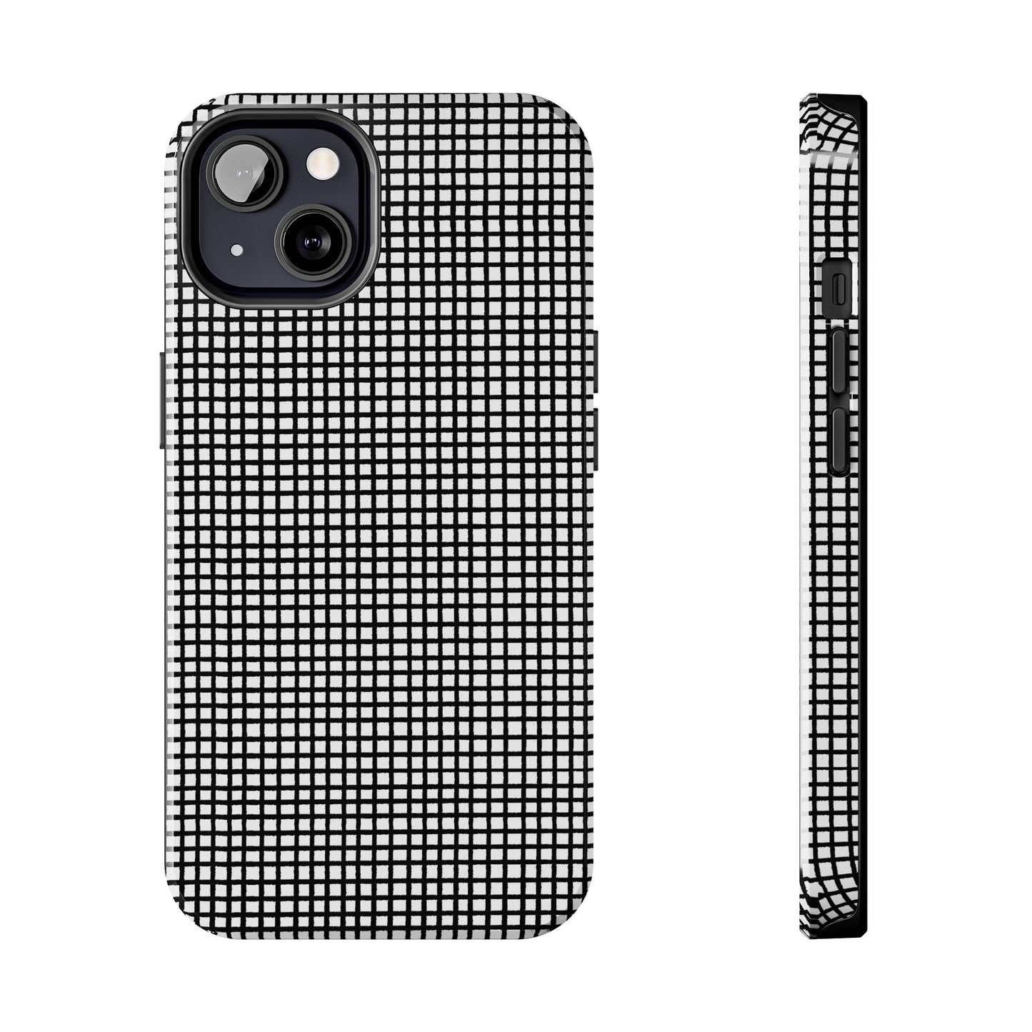 Gingham Black / White Phone Case