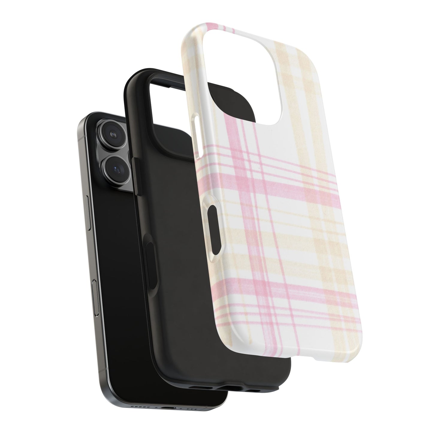 Flower Model Plaid Phone Case