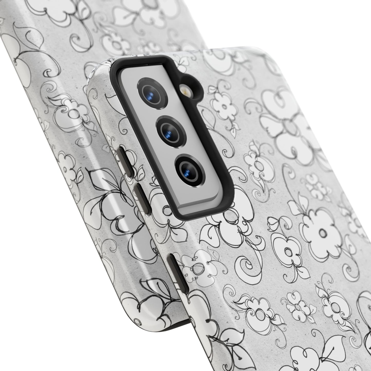 Lady Flowers Silver Phone Case