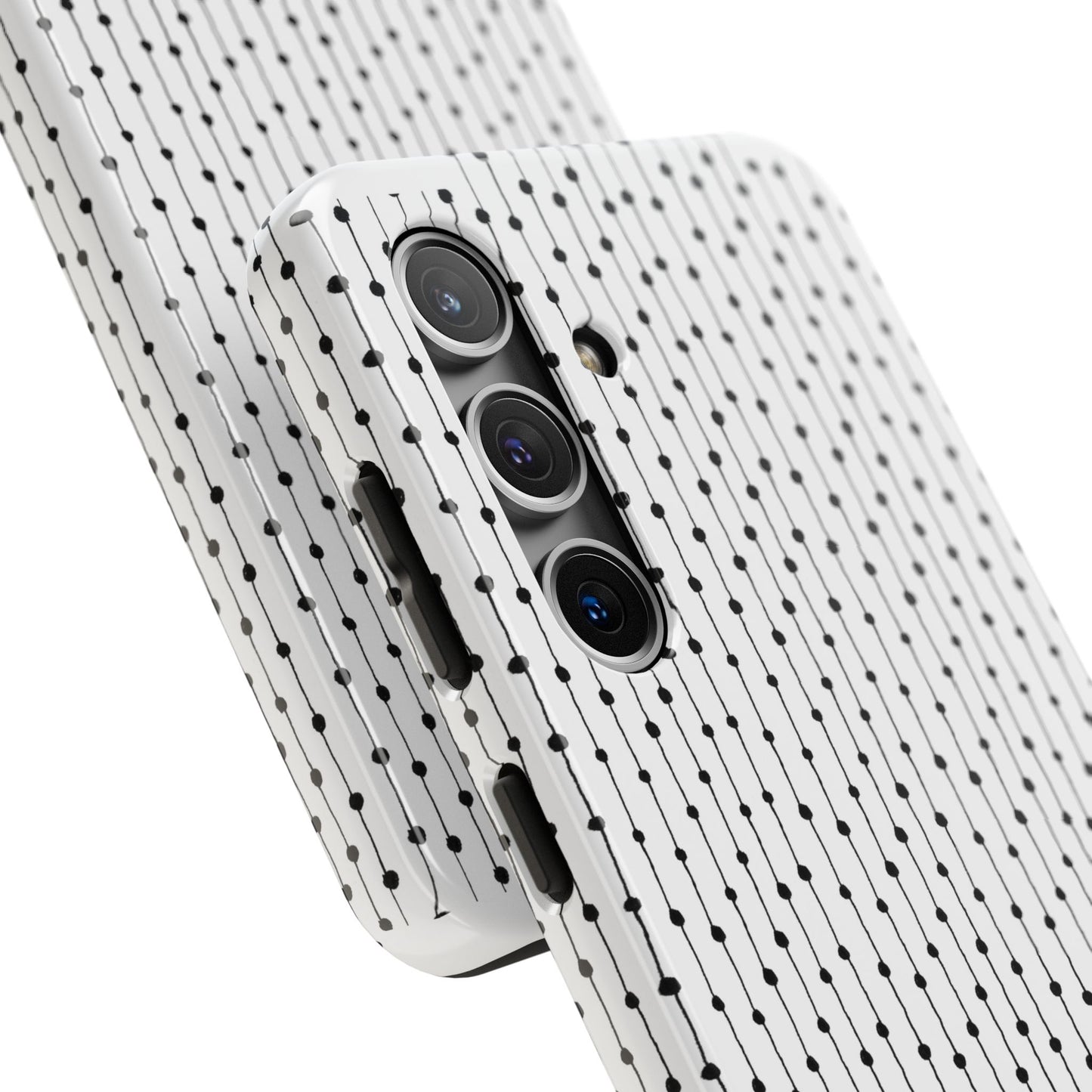 Pin Stripe White / Black Phone Case