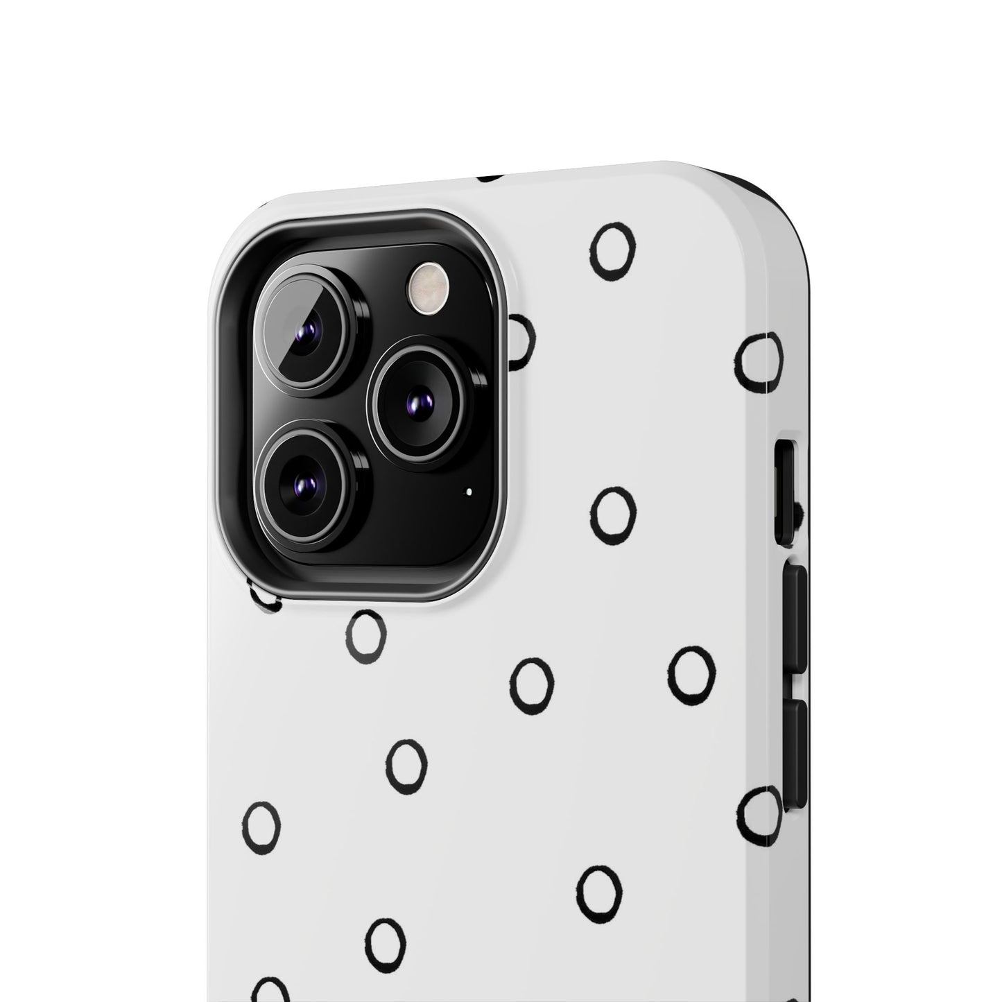 Open Dots White / Black Phone Case