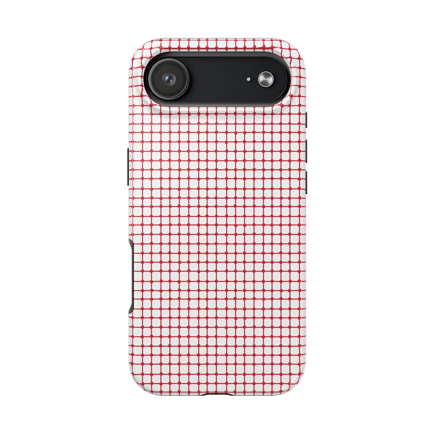 Dot Grid White / Red Phone Case