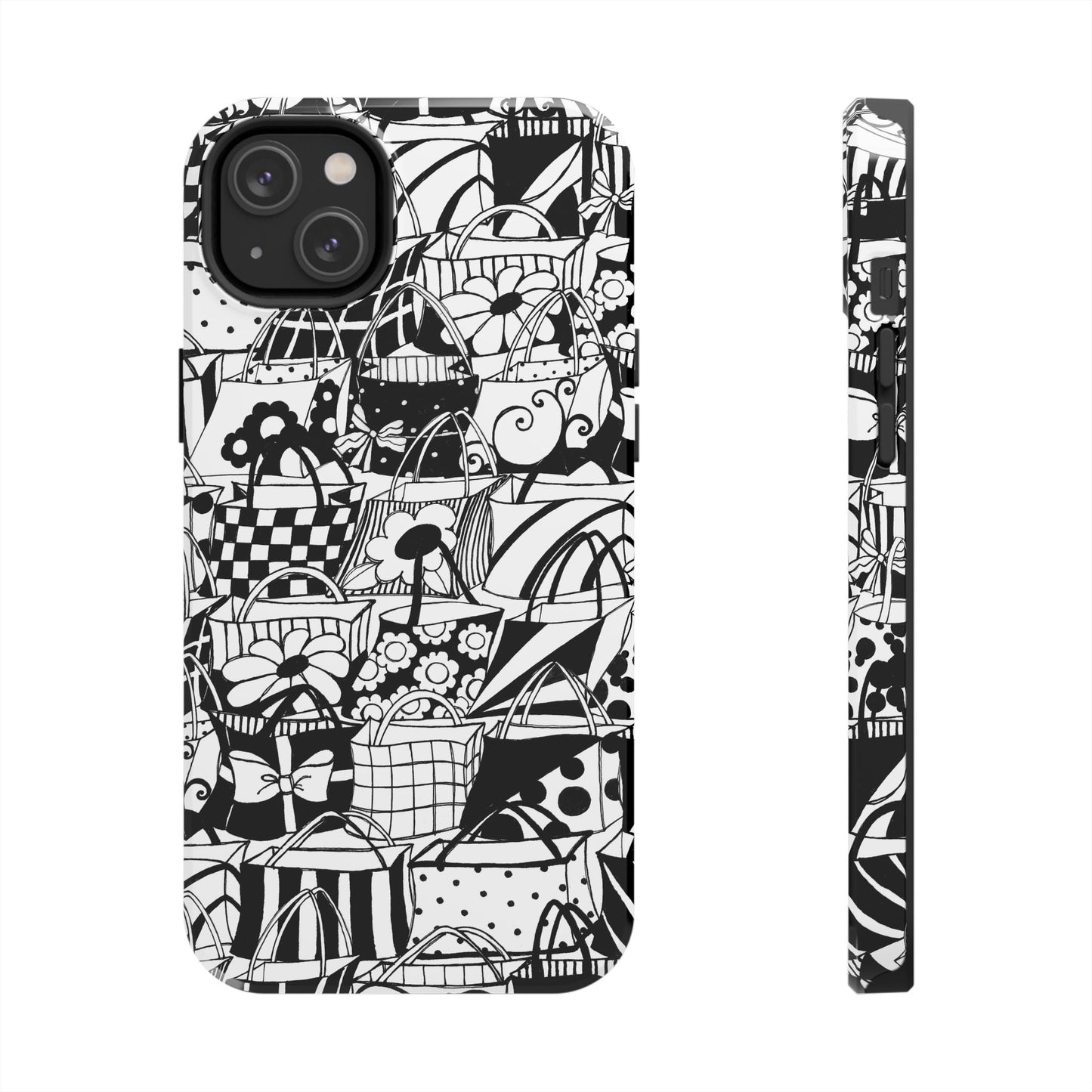 Totally Black / White Phone Case