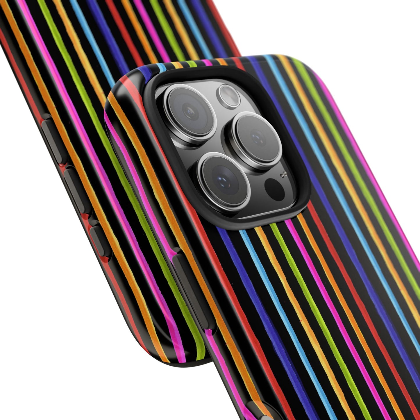 Happy Stripe Black Phone Case