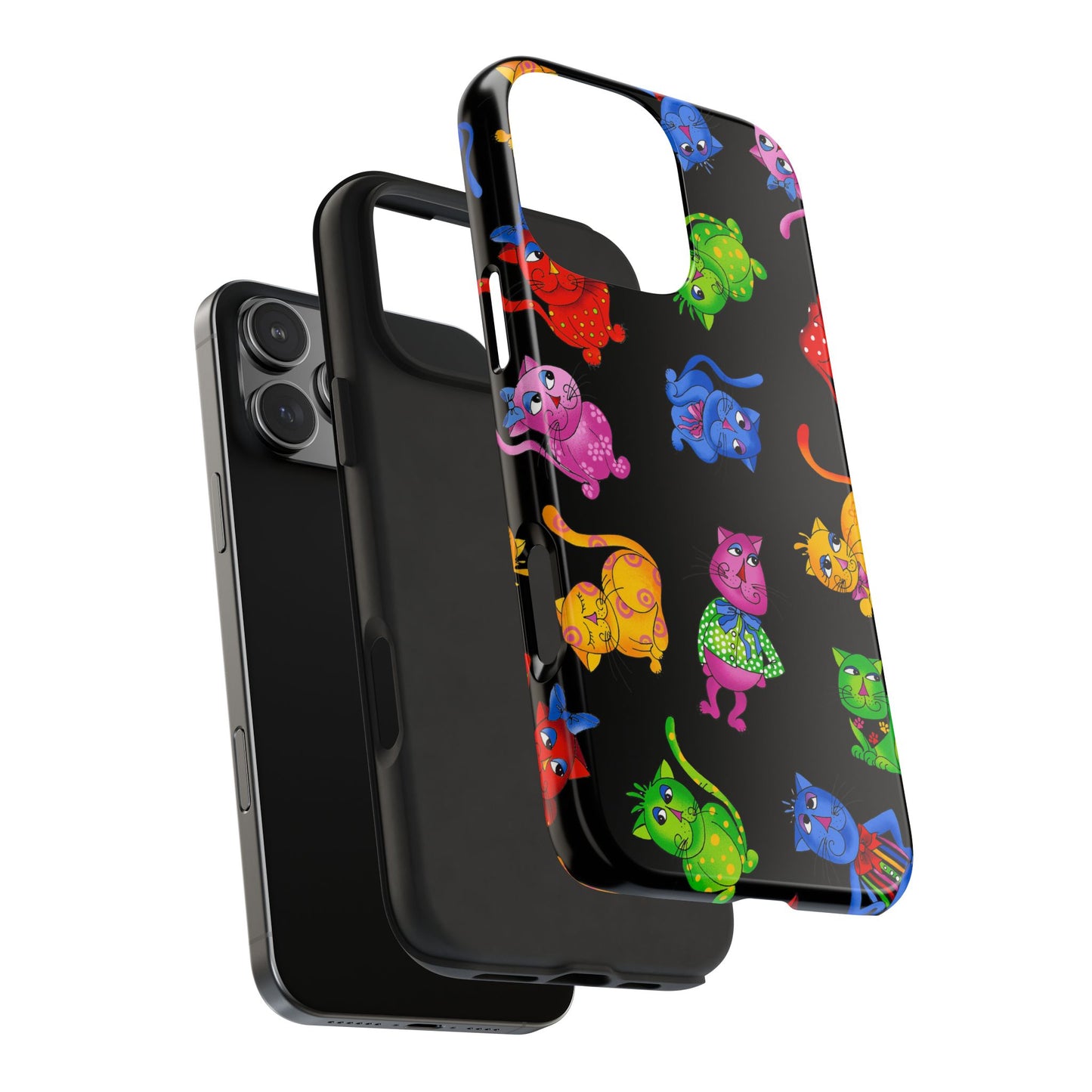 Tossed Cool Cats Black Phone Case