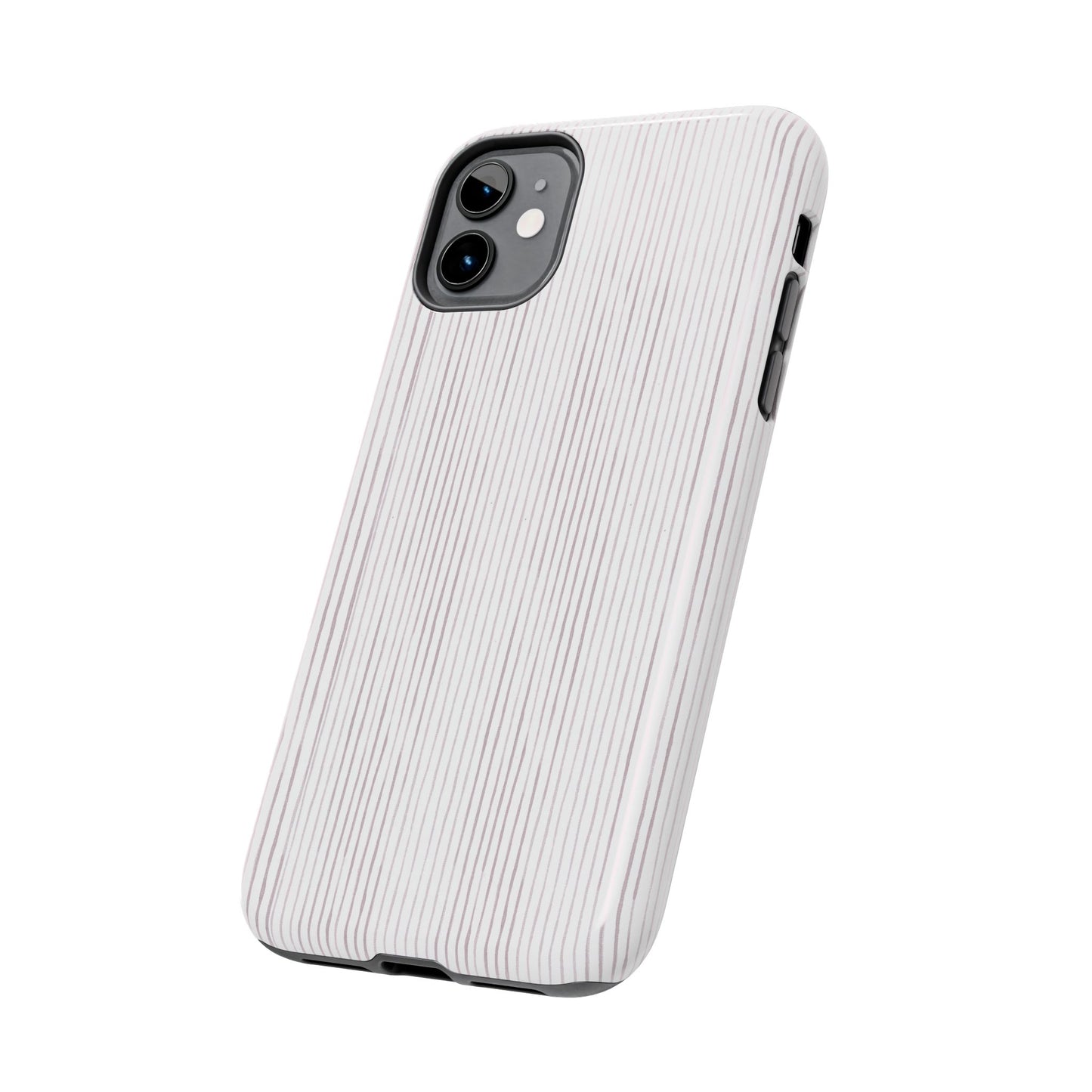 Happy Stripe White / Silver Phone Case