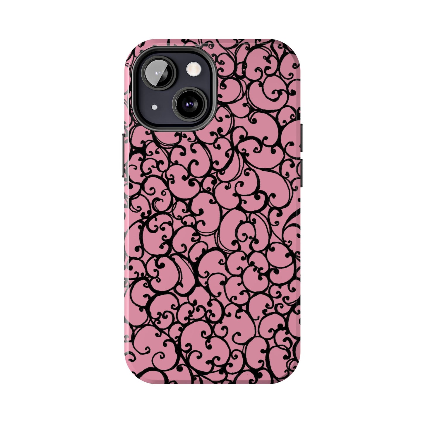 Scrollie Pink / Black Phone Case