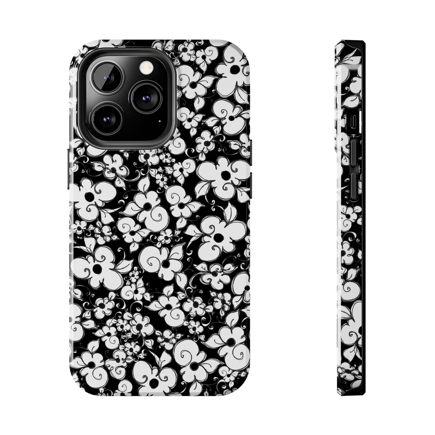 Dog Daisies Black Phone Case