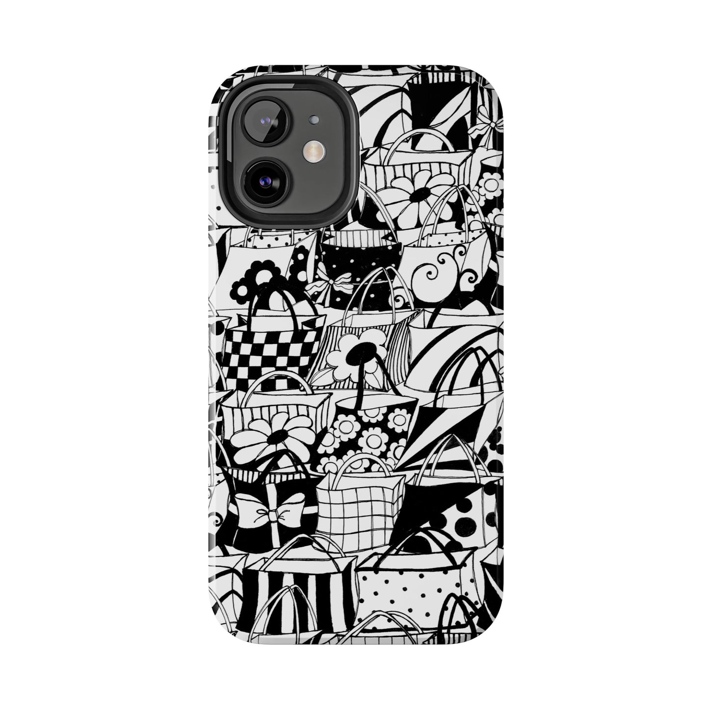 Totally Black / White Phone Case