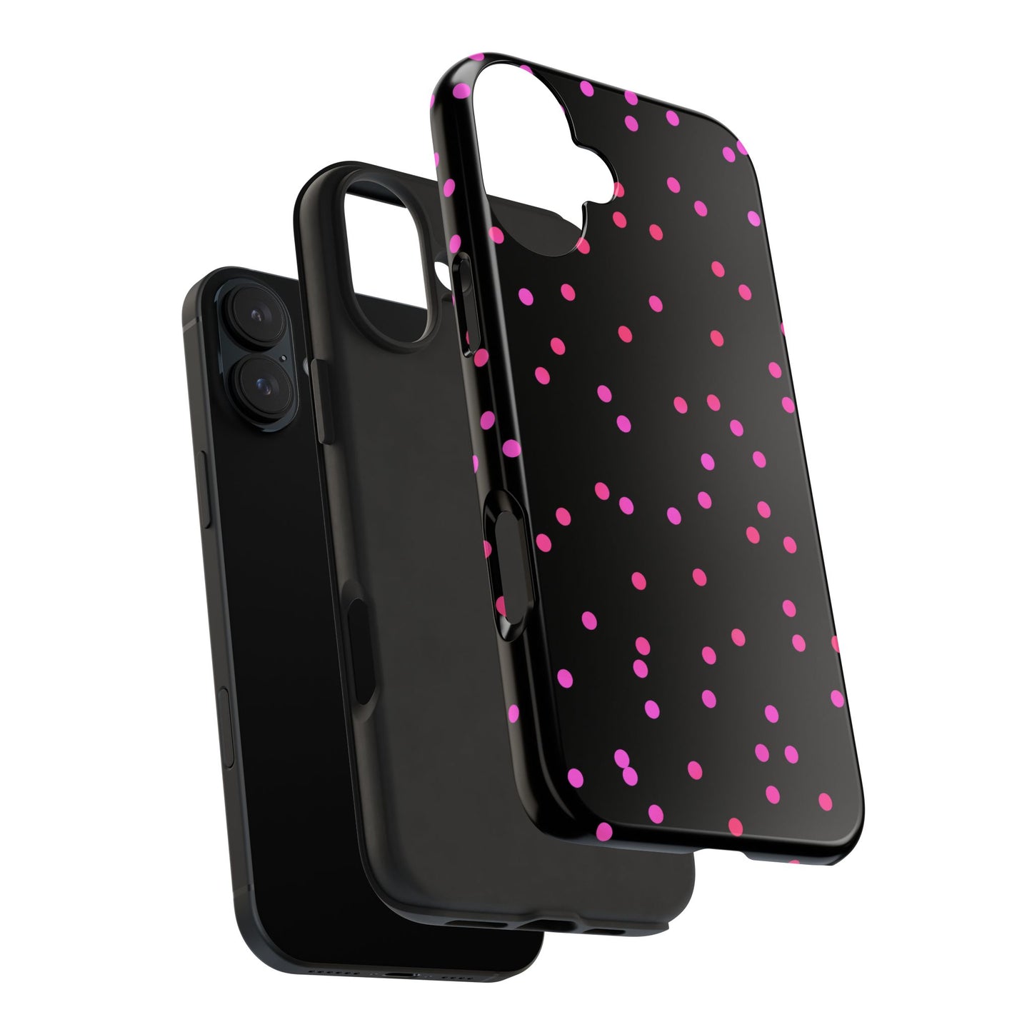 Space Dots Black / Cerise Phone Case