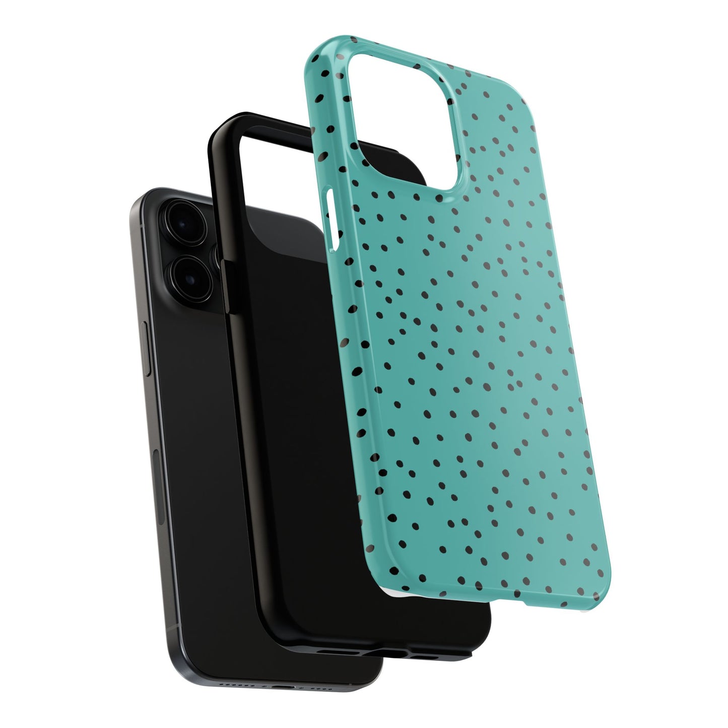 Dinky Dots Turquoise / Black Phone Case