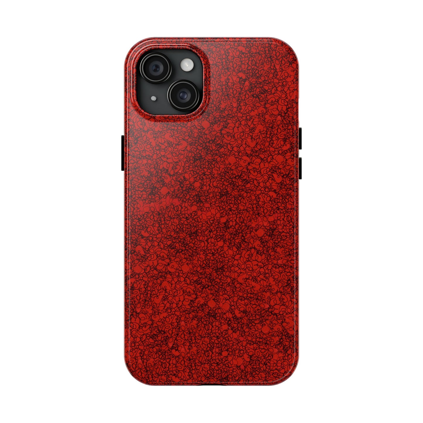 Scribble Red / Black Phone Case