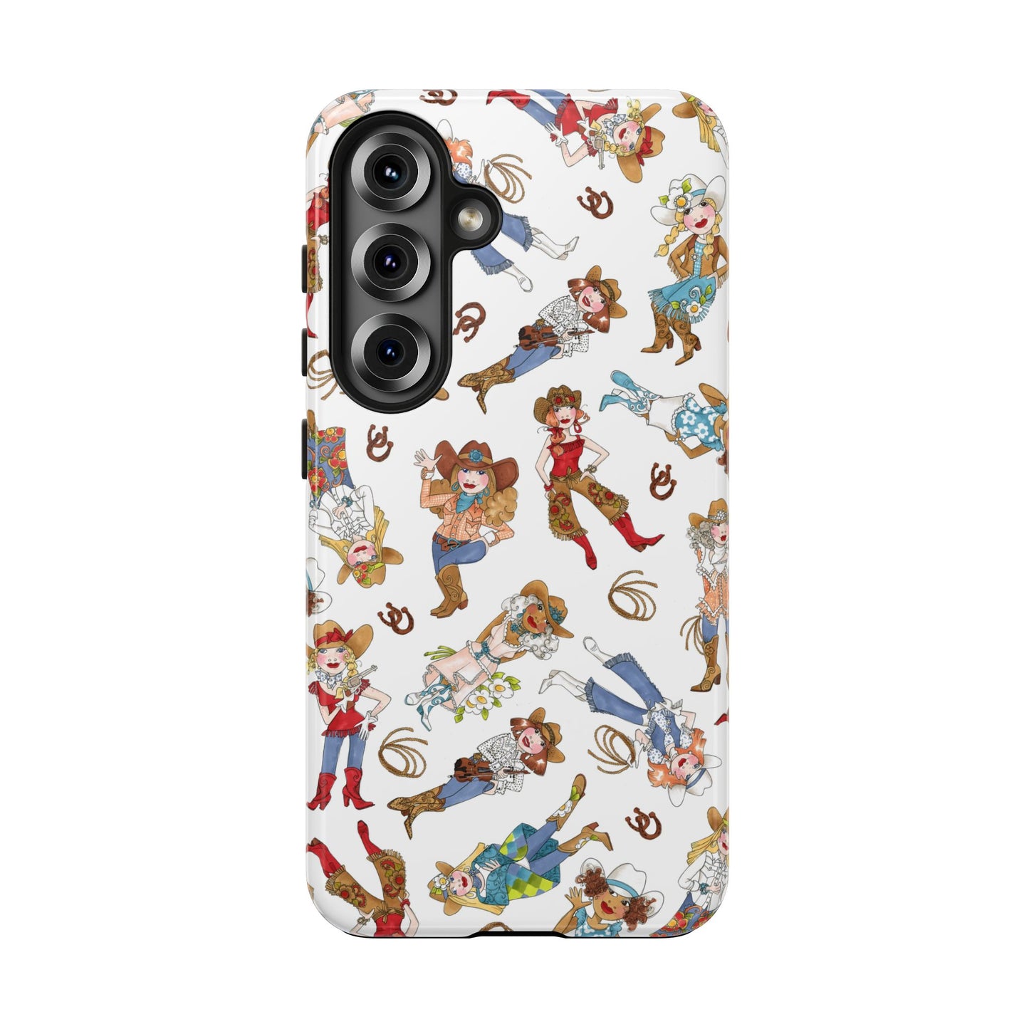Tossed Cowgirls White Phone Case