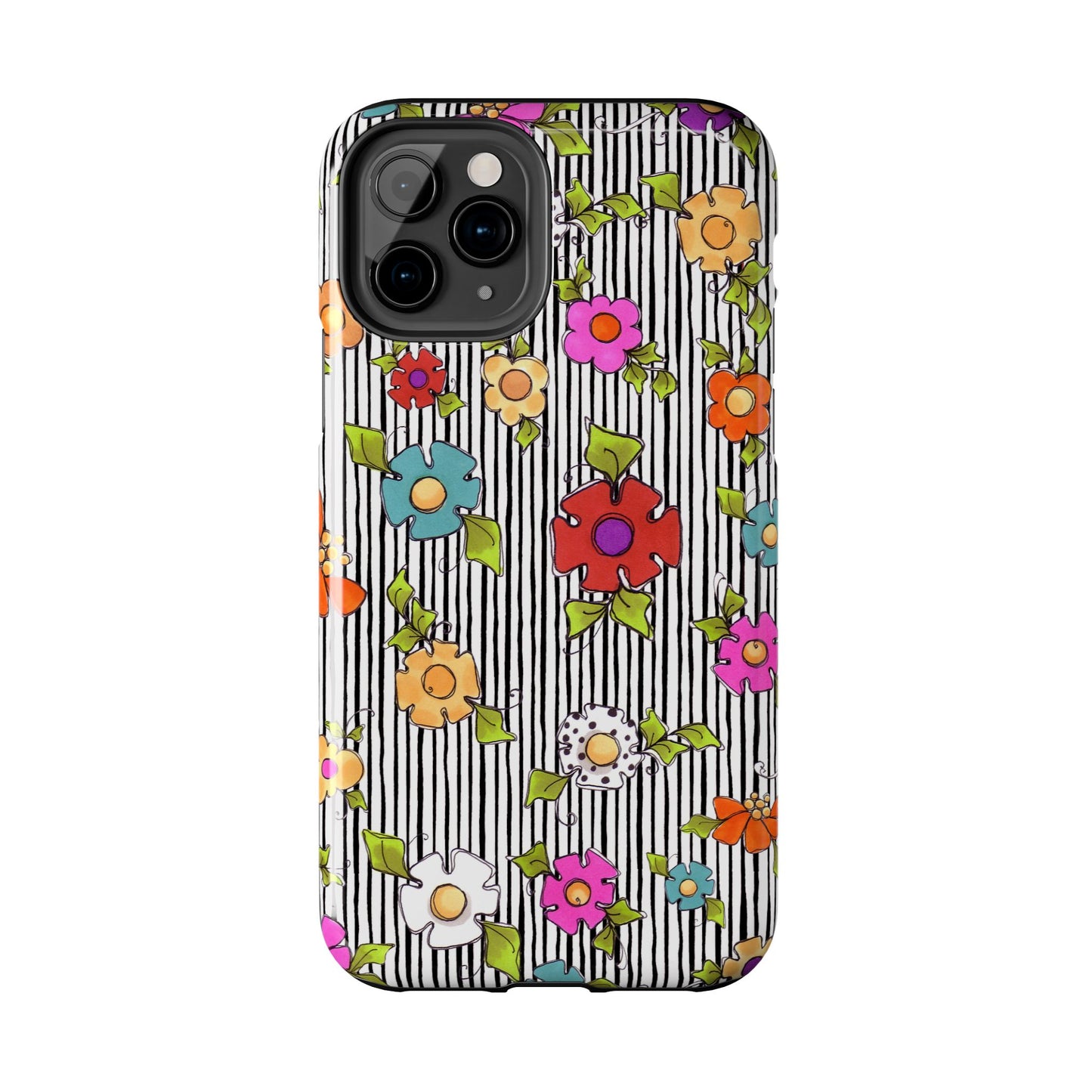 Dog Blooms White / Black Phone Case