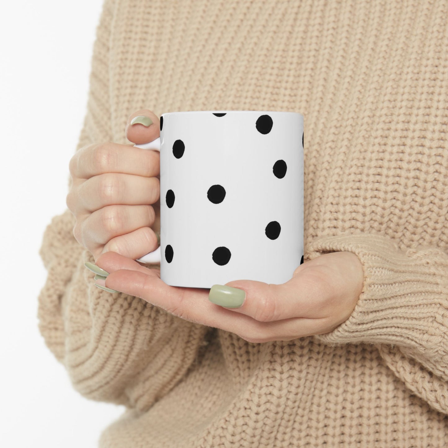 Space Dots White / Black Cup