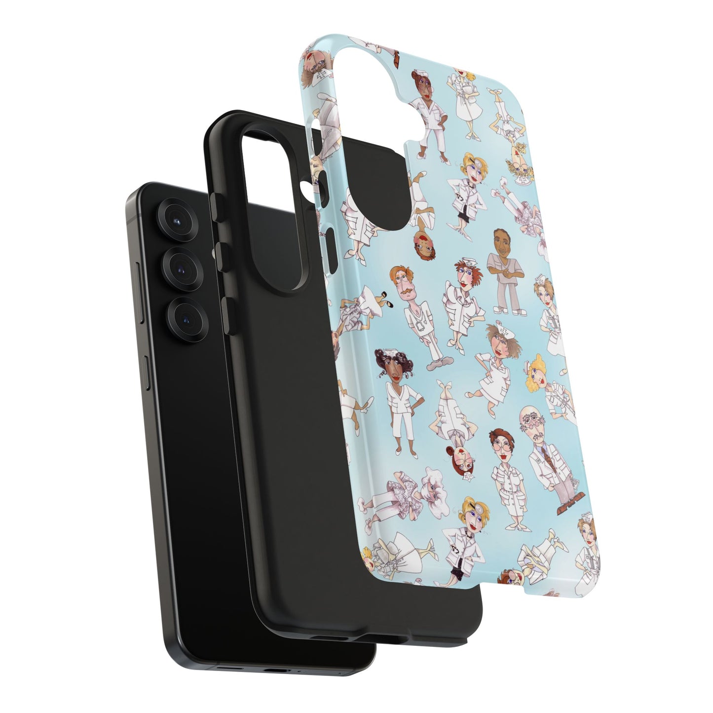 Tossed Nurses Aqua Phone Case