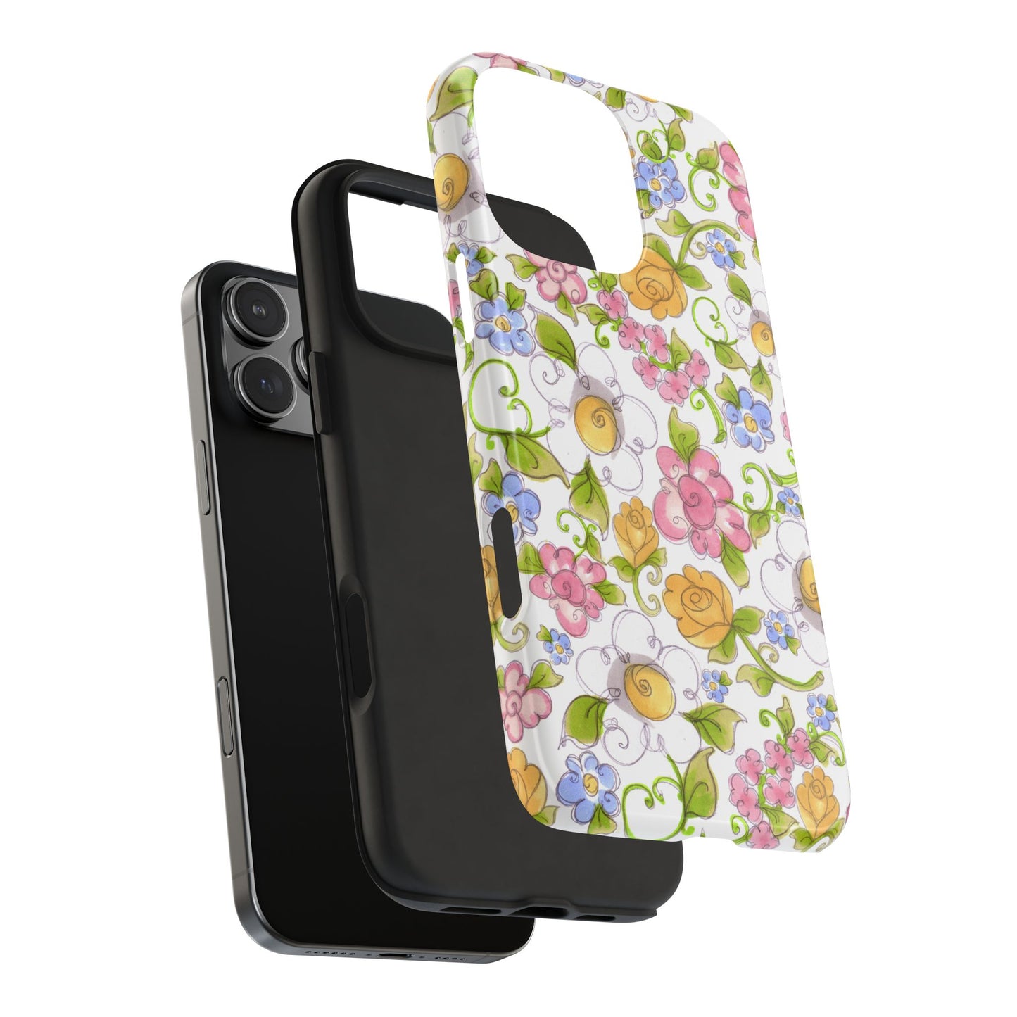 Flower Frolic White Phone Case