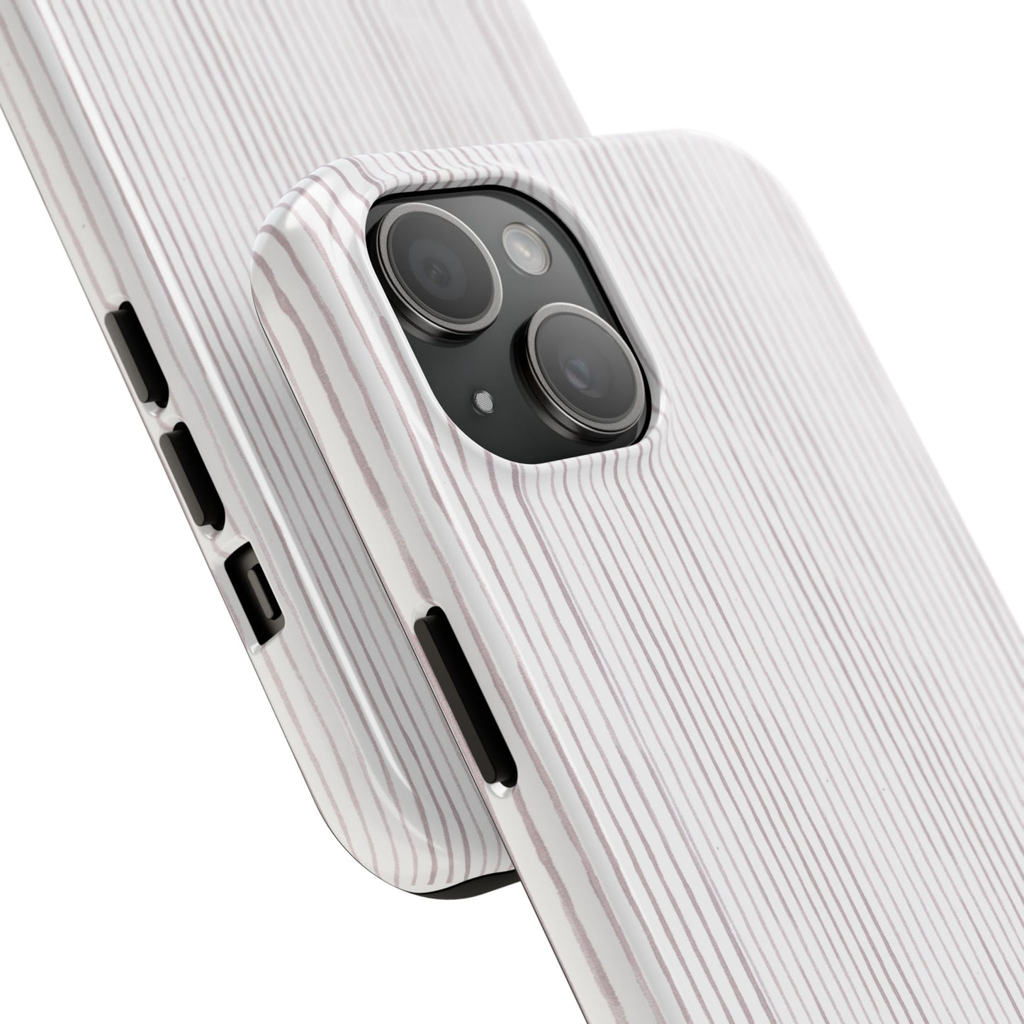 Happy Stripe White / Silver Phone Case