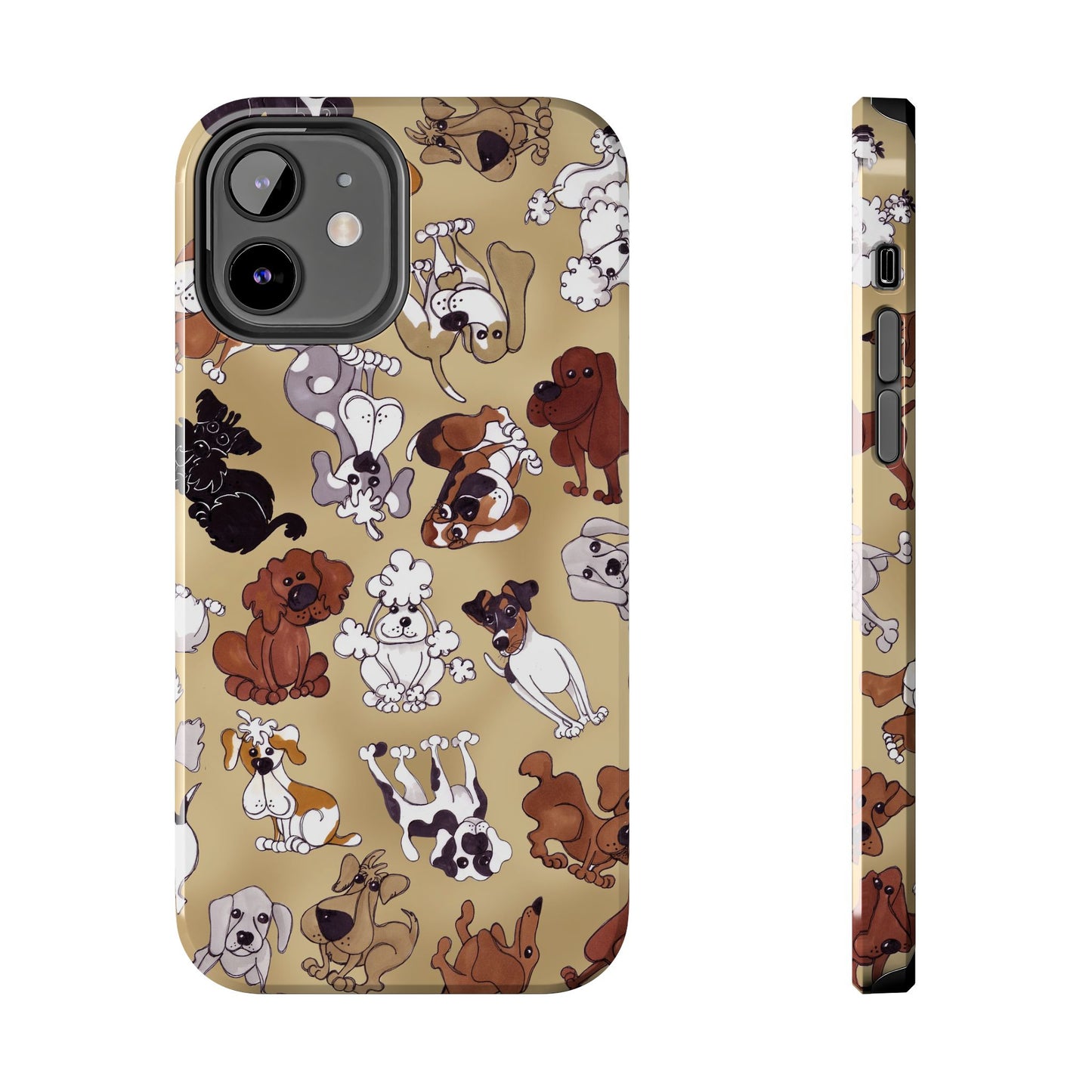 Tossed Doggies Tan Phone Case