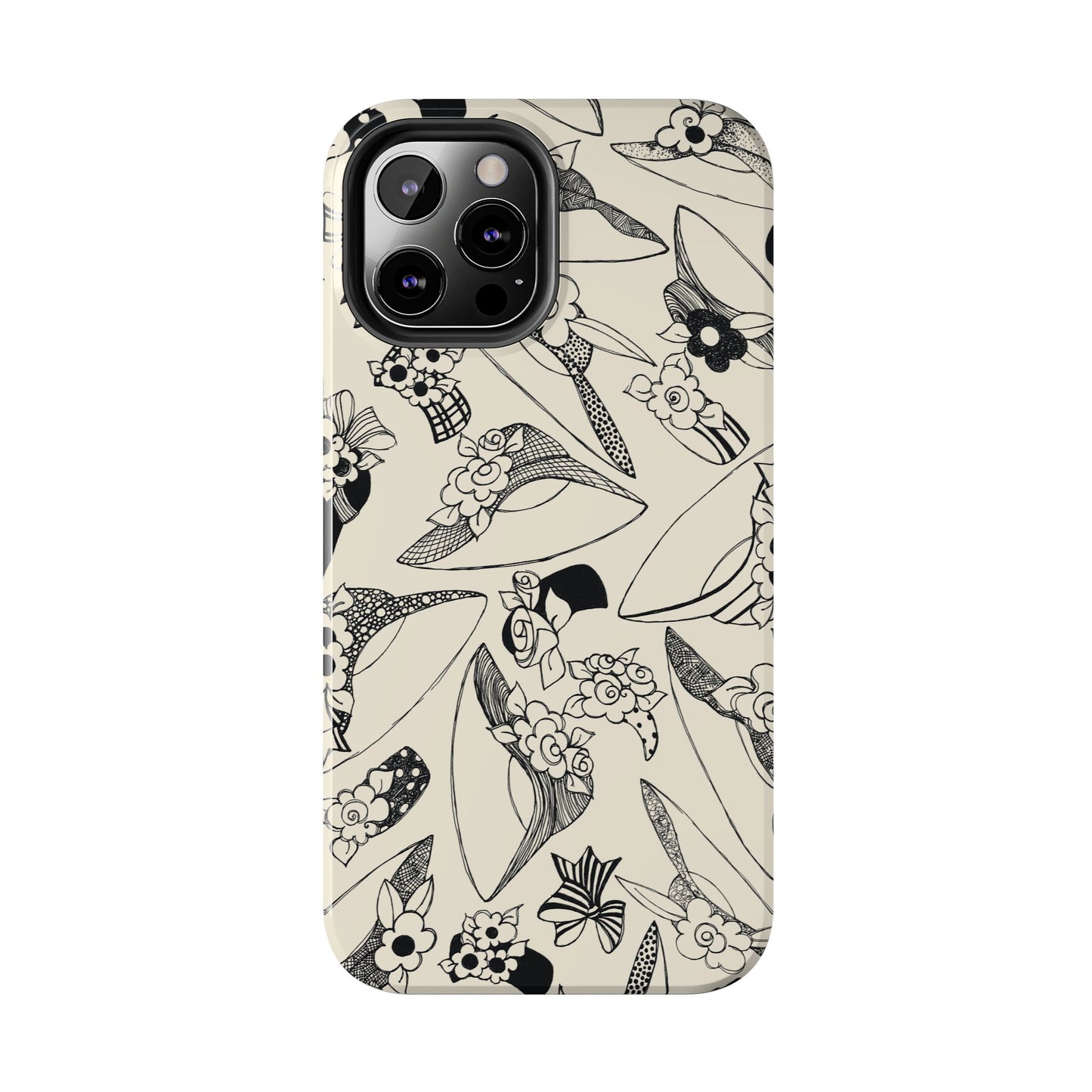 Millinery Ivory / Black Phone Case