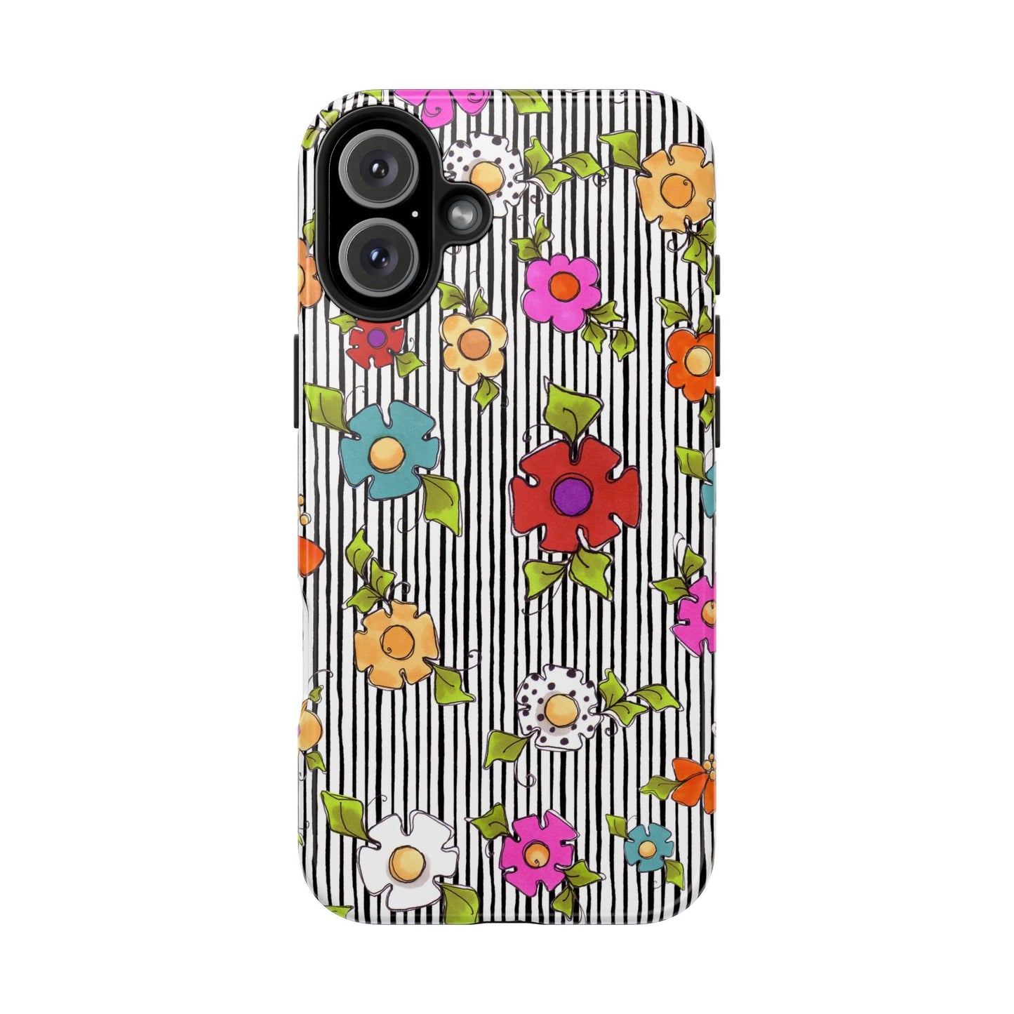 Dog Blooms White / Black Phone Case