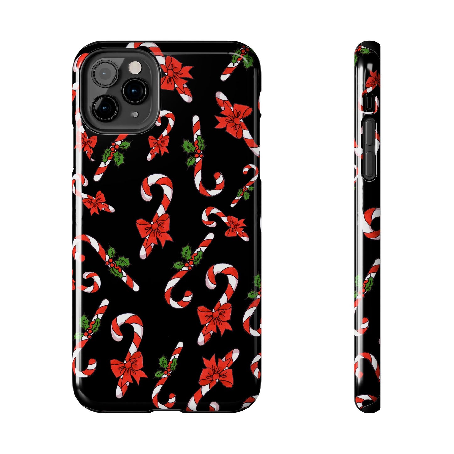 Candy Cane Crowd Black Phone Case