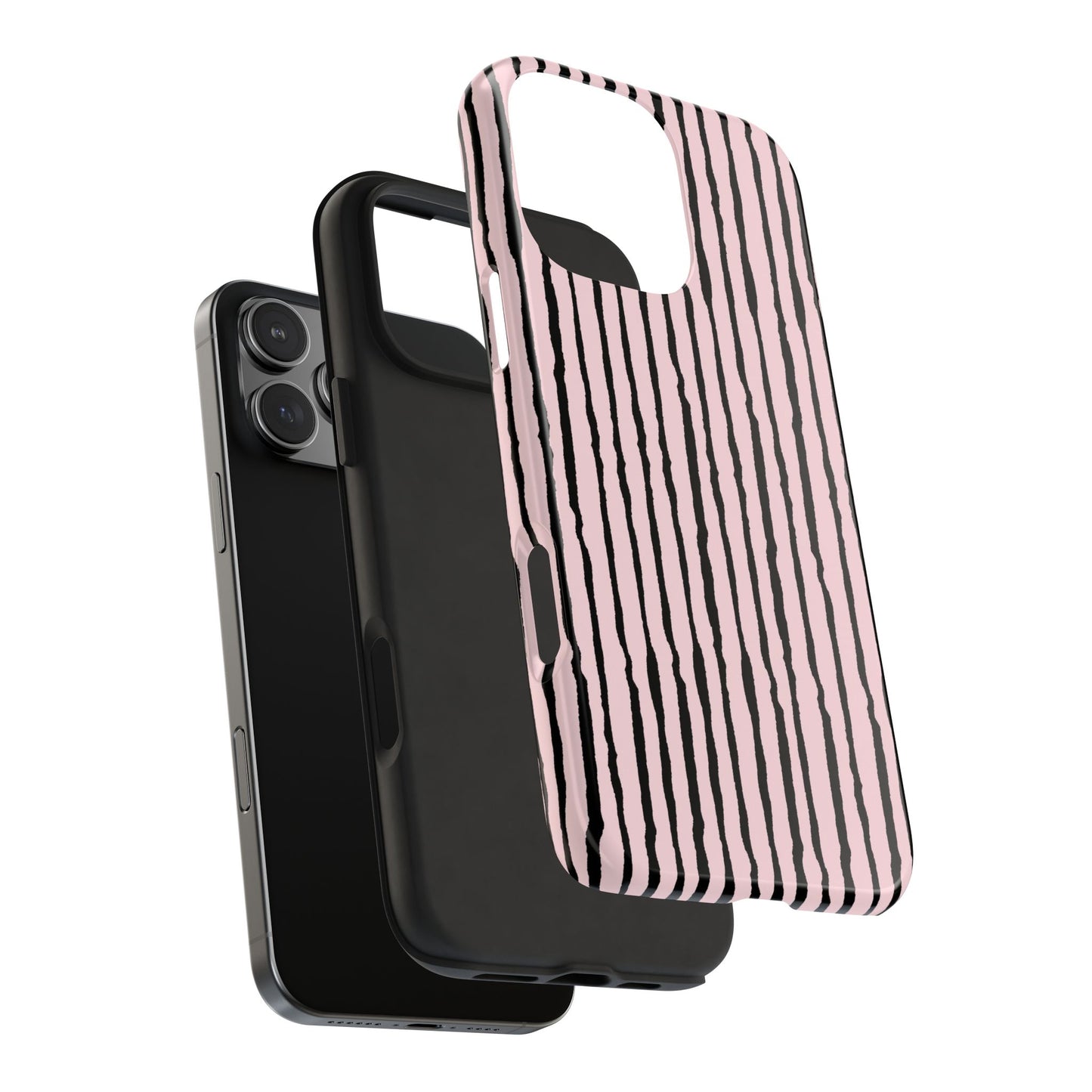 Sorta Stripe Light Pink / Black Phone Case