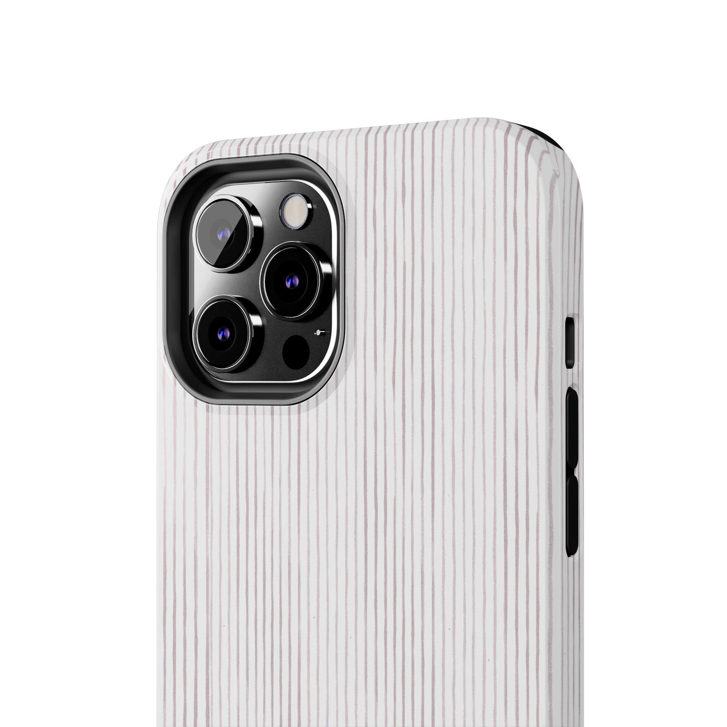 Happy Stripe White / Silver Phone Case