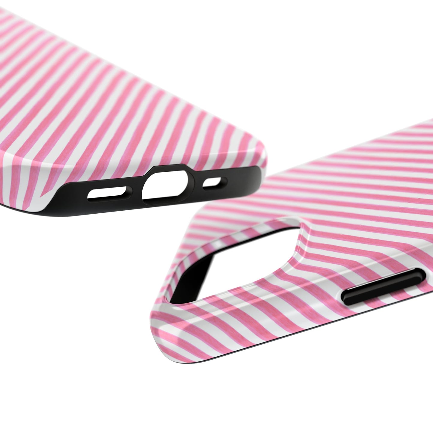Bias Stripe Pink / White Phone Case