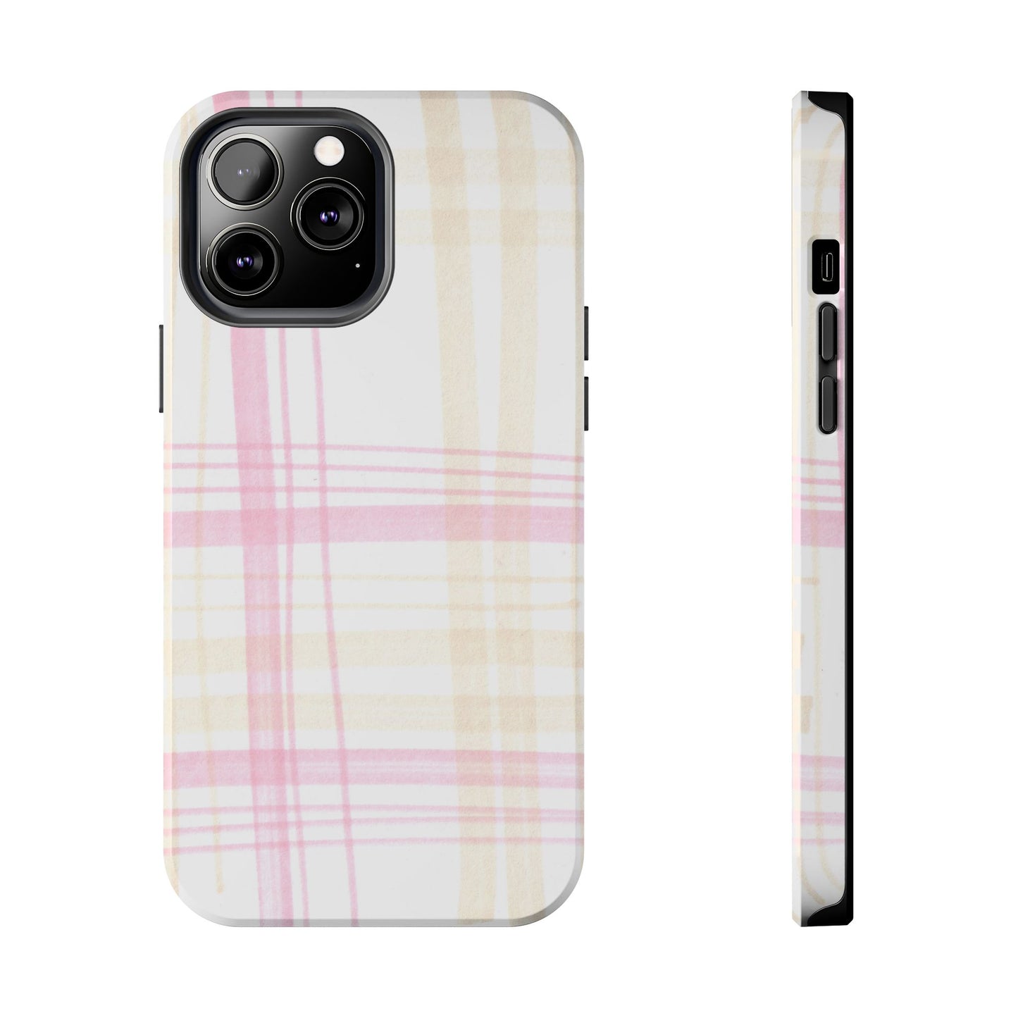 Flower Model Plaid Phone Case