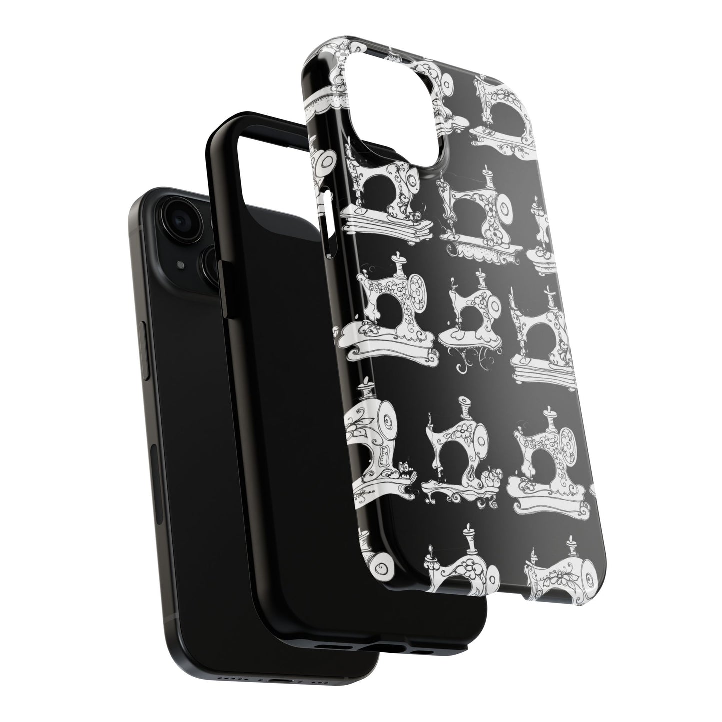 Sew Sew Black / White Phone Case