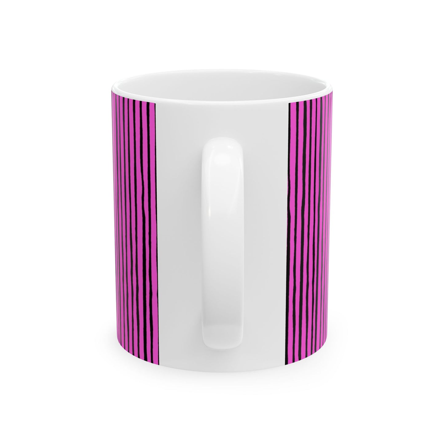 Quirky Pin Stripe Pink / Black Cup