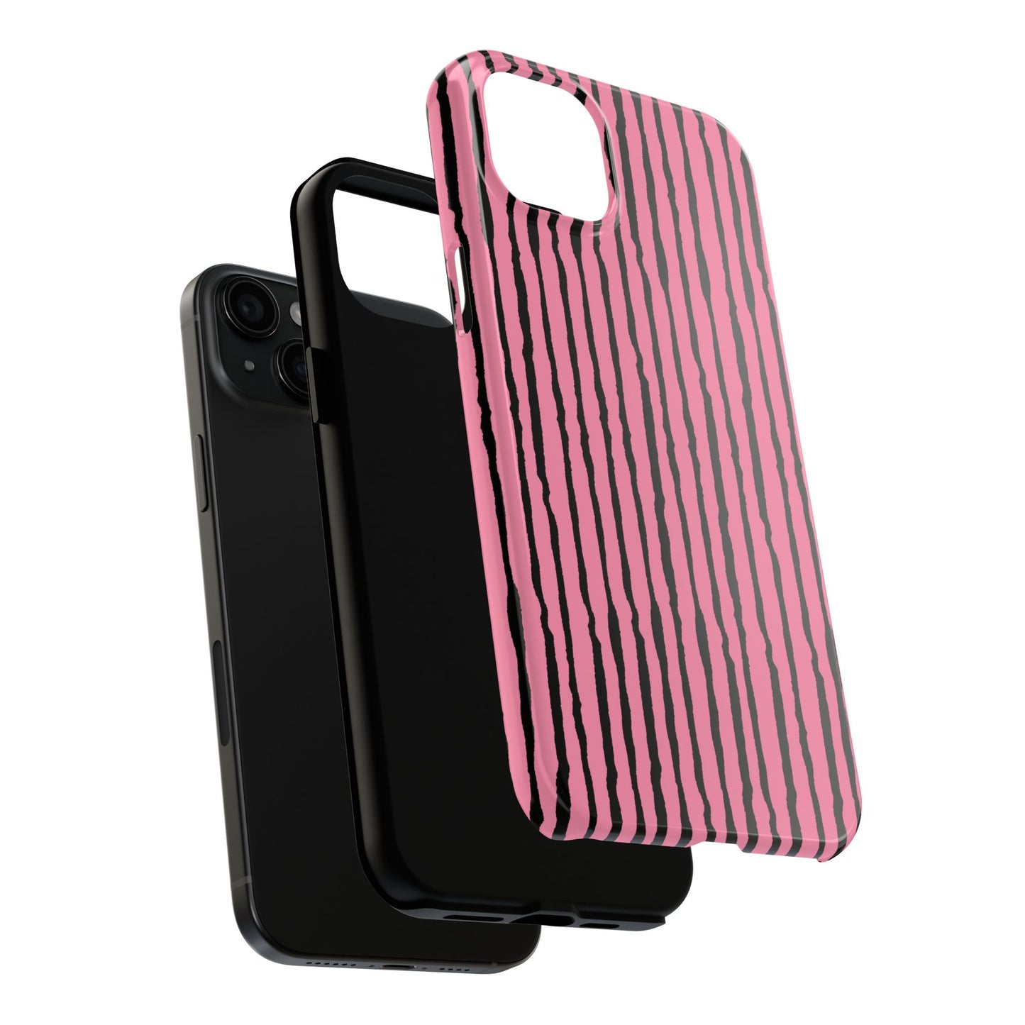 Sorta Stripe Bright Pink / Black Phone Case