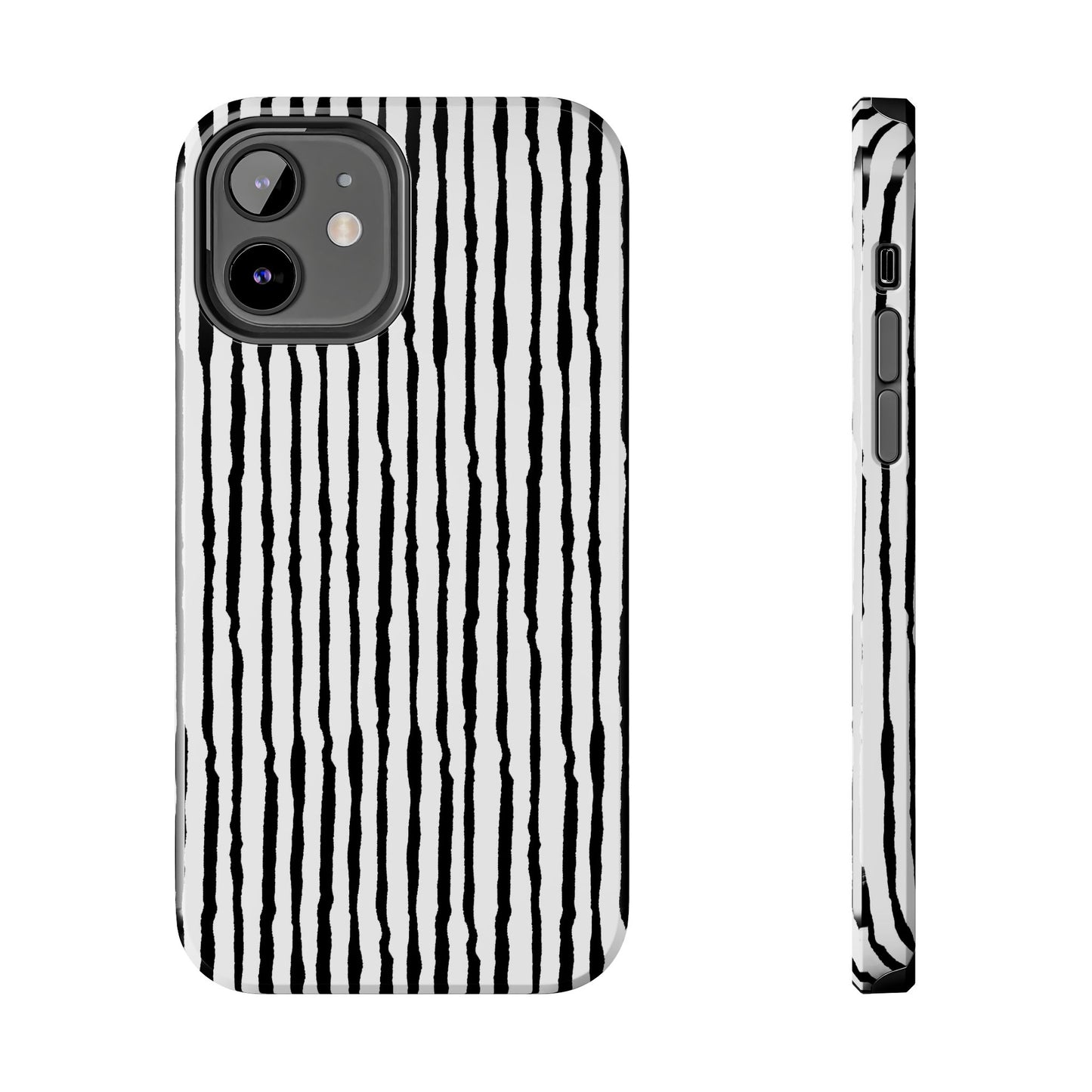 Sorta Stripe White / Black Phone Case