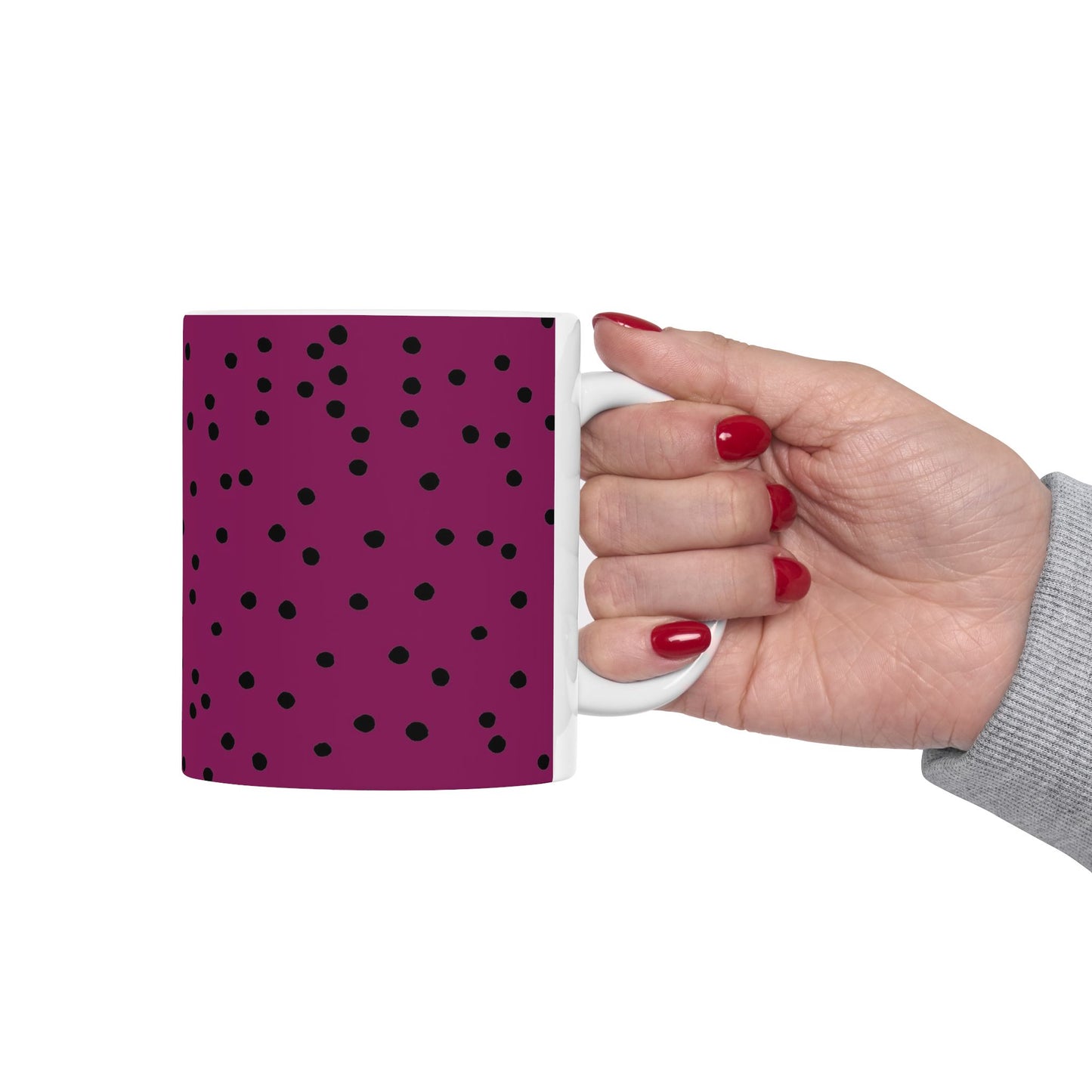 Dinky Dots Burgundy / Black Cup