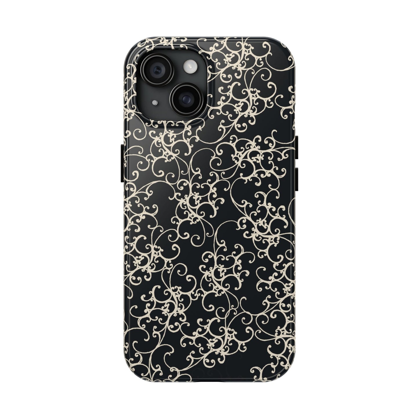 Elegant Scroll Black / Ivory Phone Case