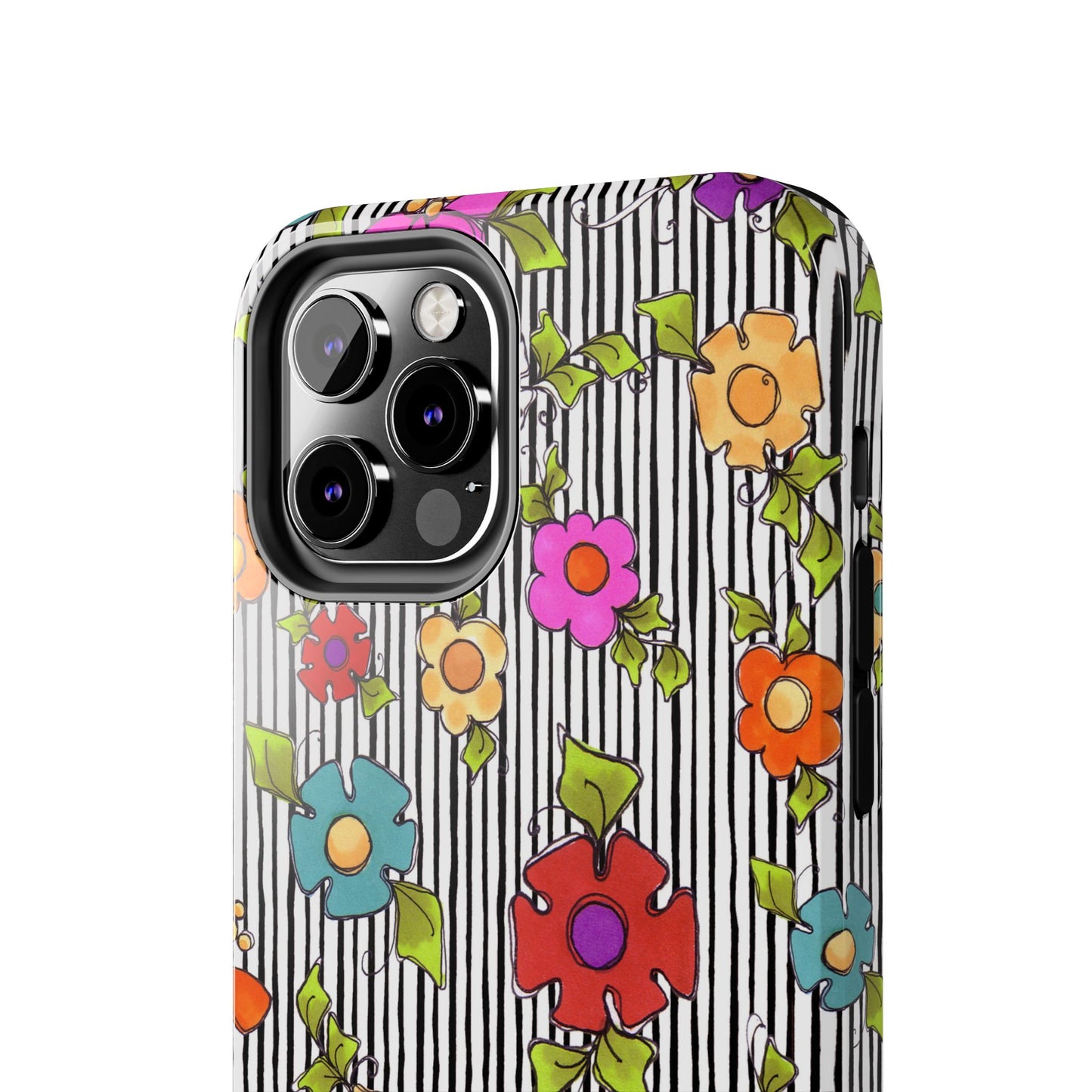 Dog Blooms White / Black Phone Case