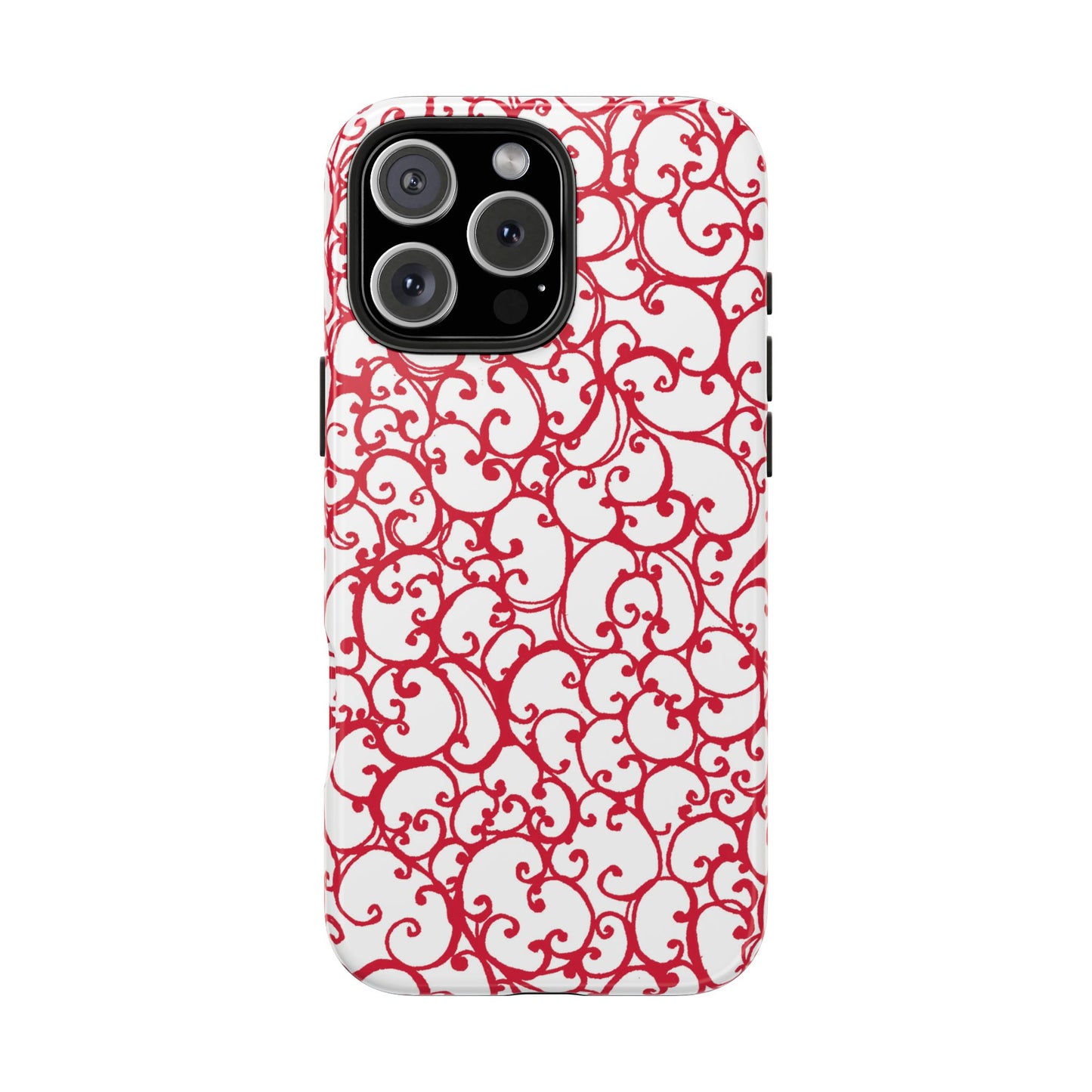 Scrollie White / Red Phone Case
