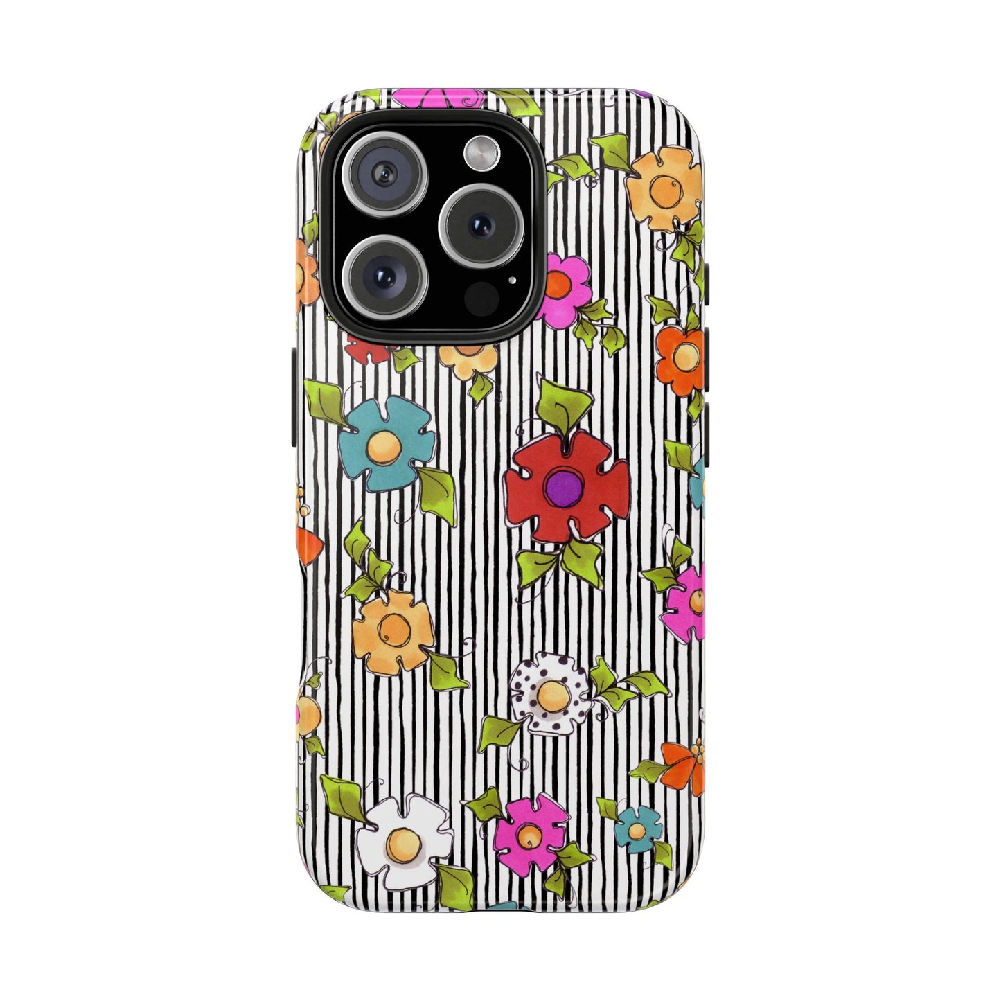 Dog Blooms White / Black Phone Case