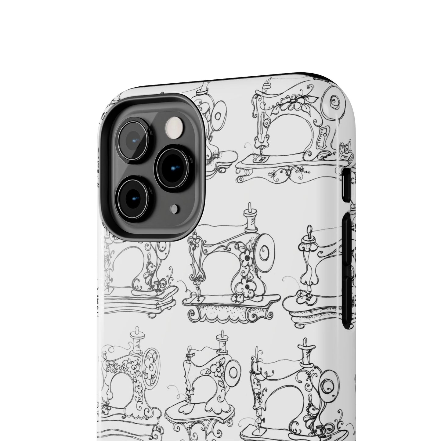 Sew Sew White / Black Phone Case
