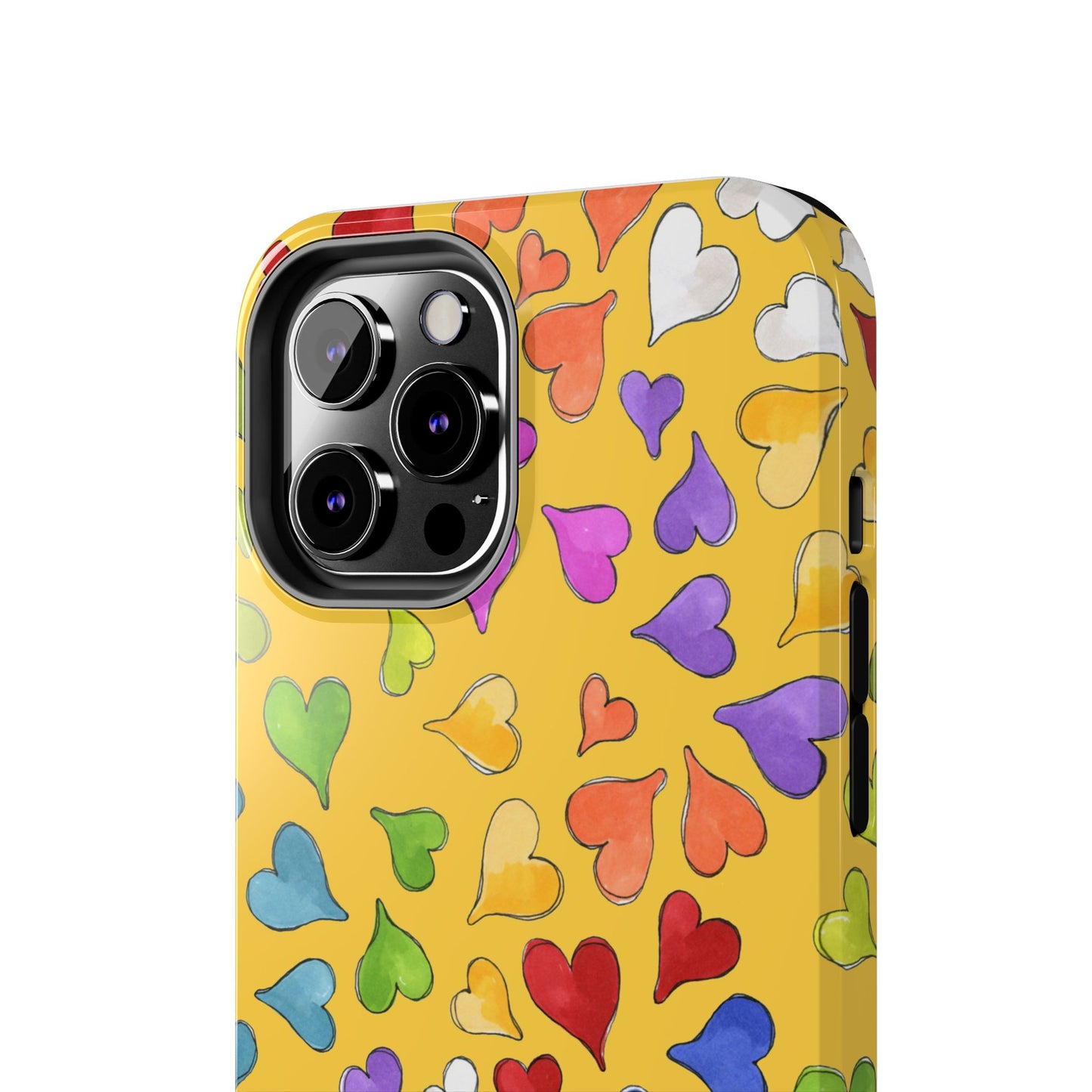Happy Hearts Yellow Phone Case