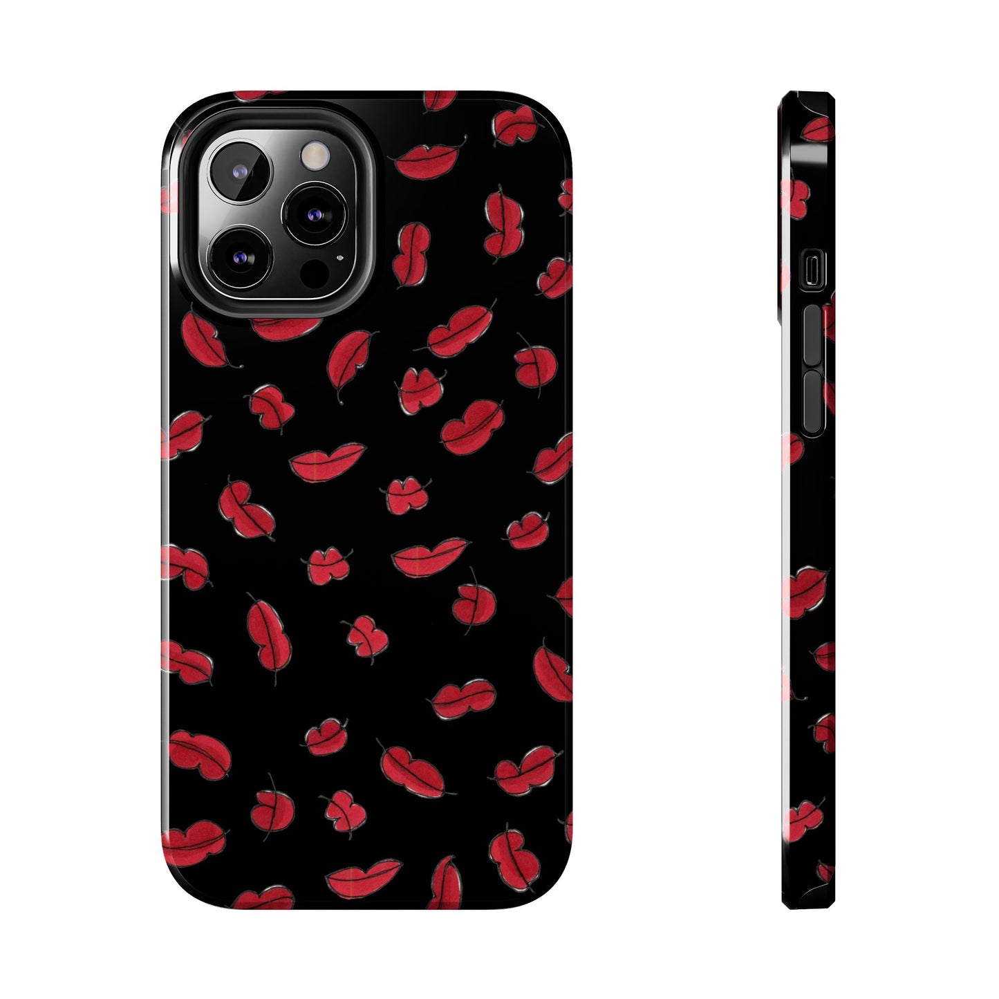 Lotsa Lips Black Phone Case