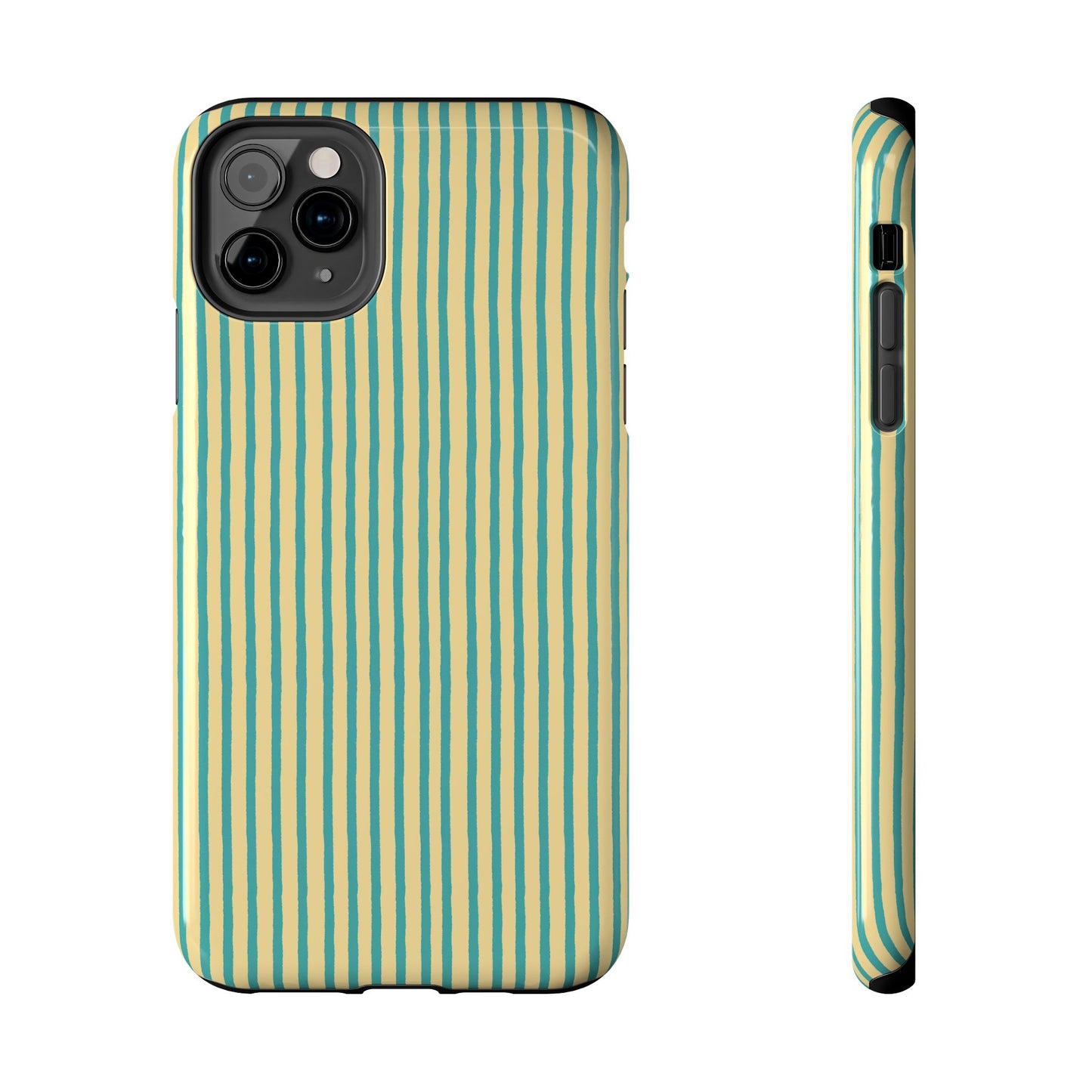 Stripe Yellow / Turquoise Phone Case